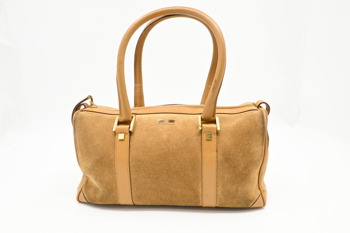 Gucci Boston Suede Brown Small Handbag