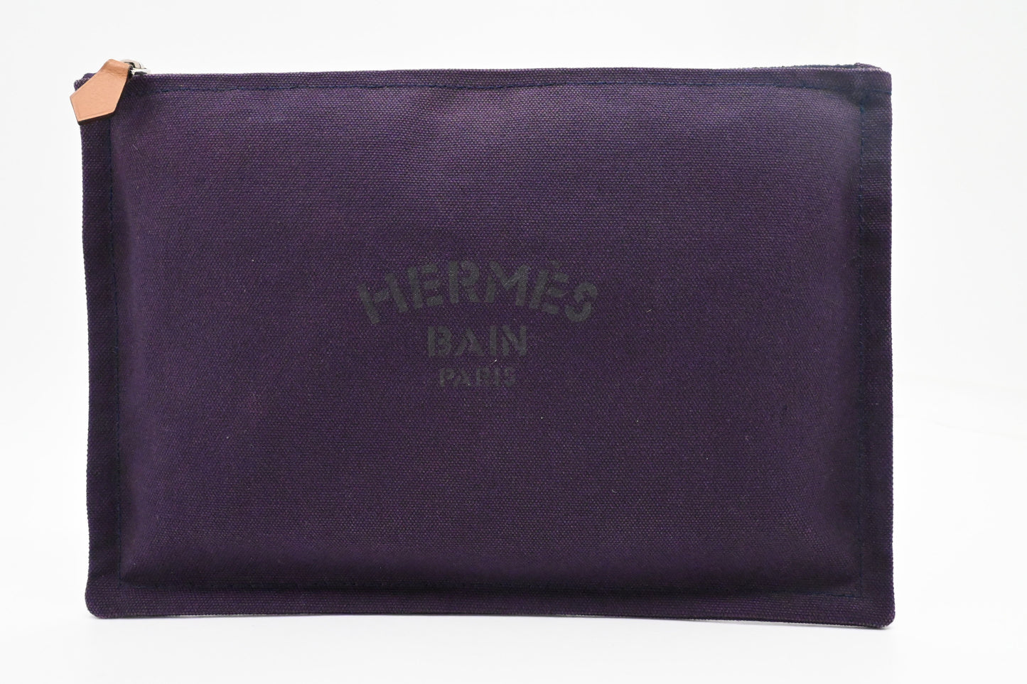 Hermes Bain Yachting Pouch In Purple Handbag Canvas Large Travel Bag