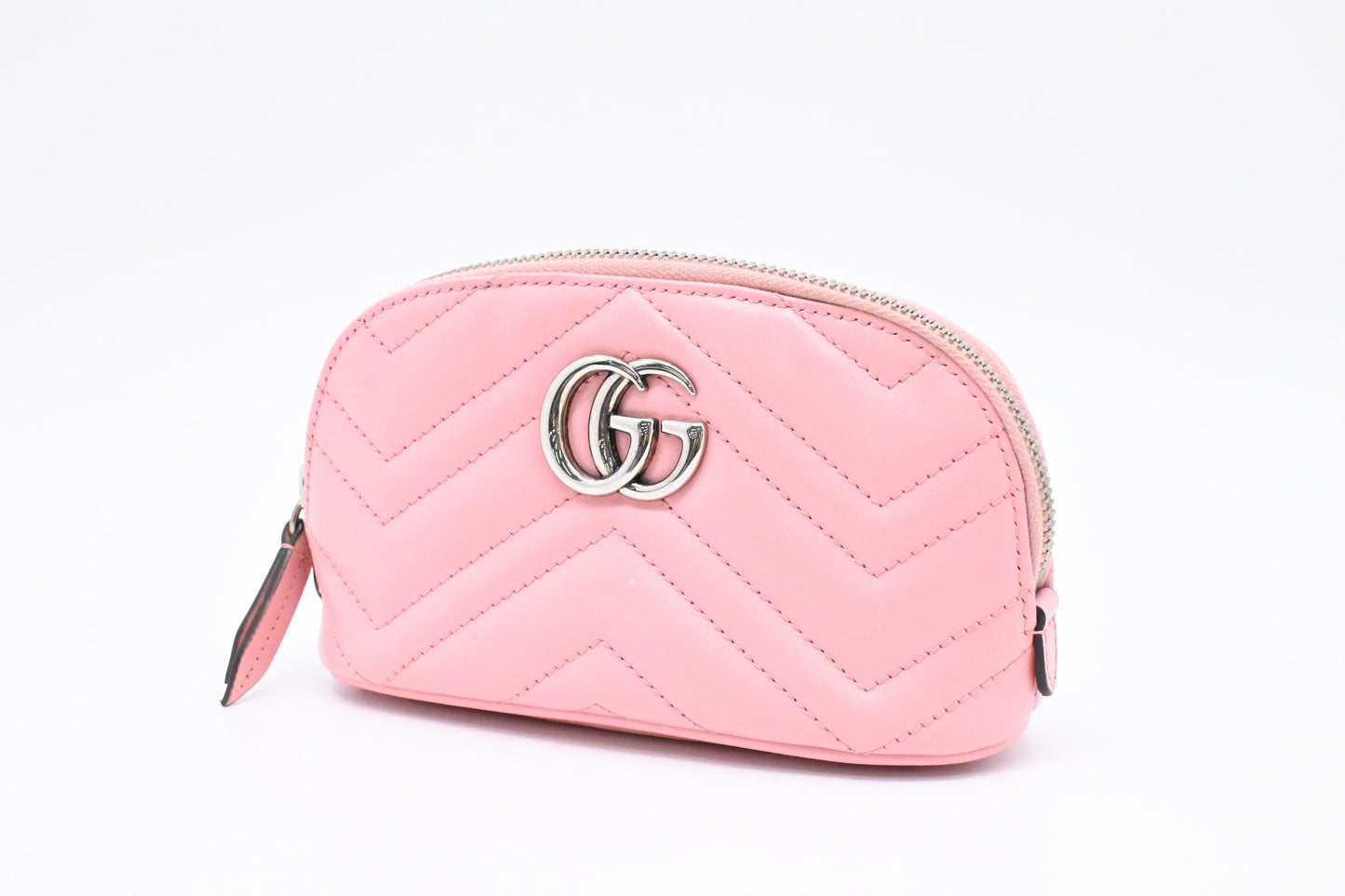 Gucci GG Marmont Pouch Leather Pink Handbag