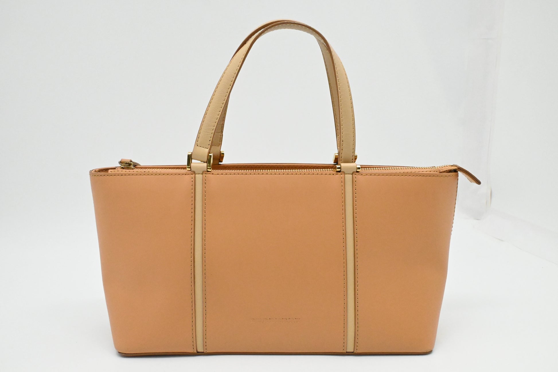 Burberry Handbag In Leather Beige Travel Bag