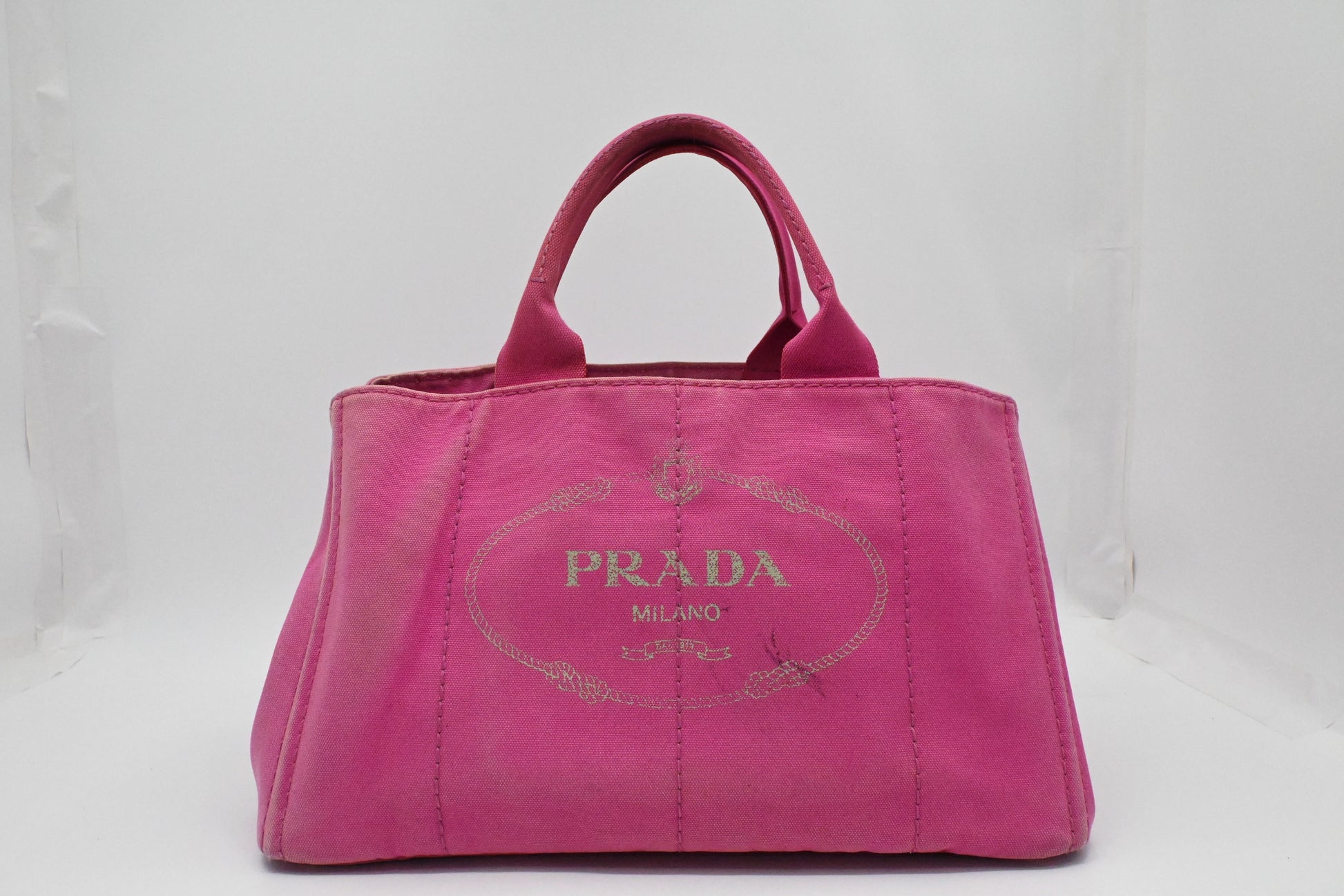 Prada Canapa Tote In Handbag Canvas Pink Tote Bag