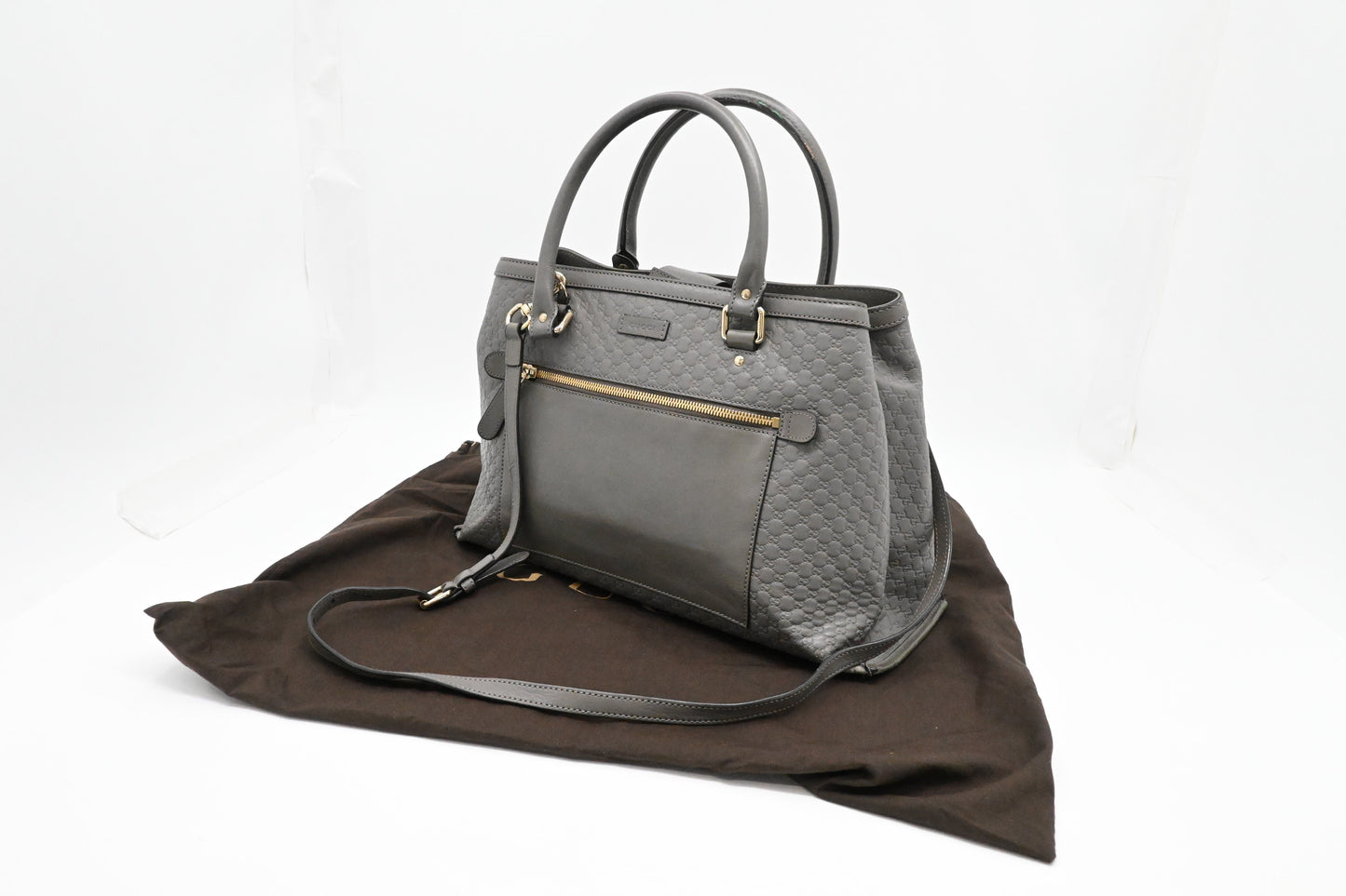 Gucci 2way Microguccissima Leather Grey Handbag