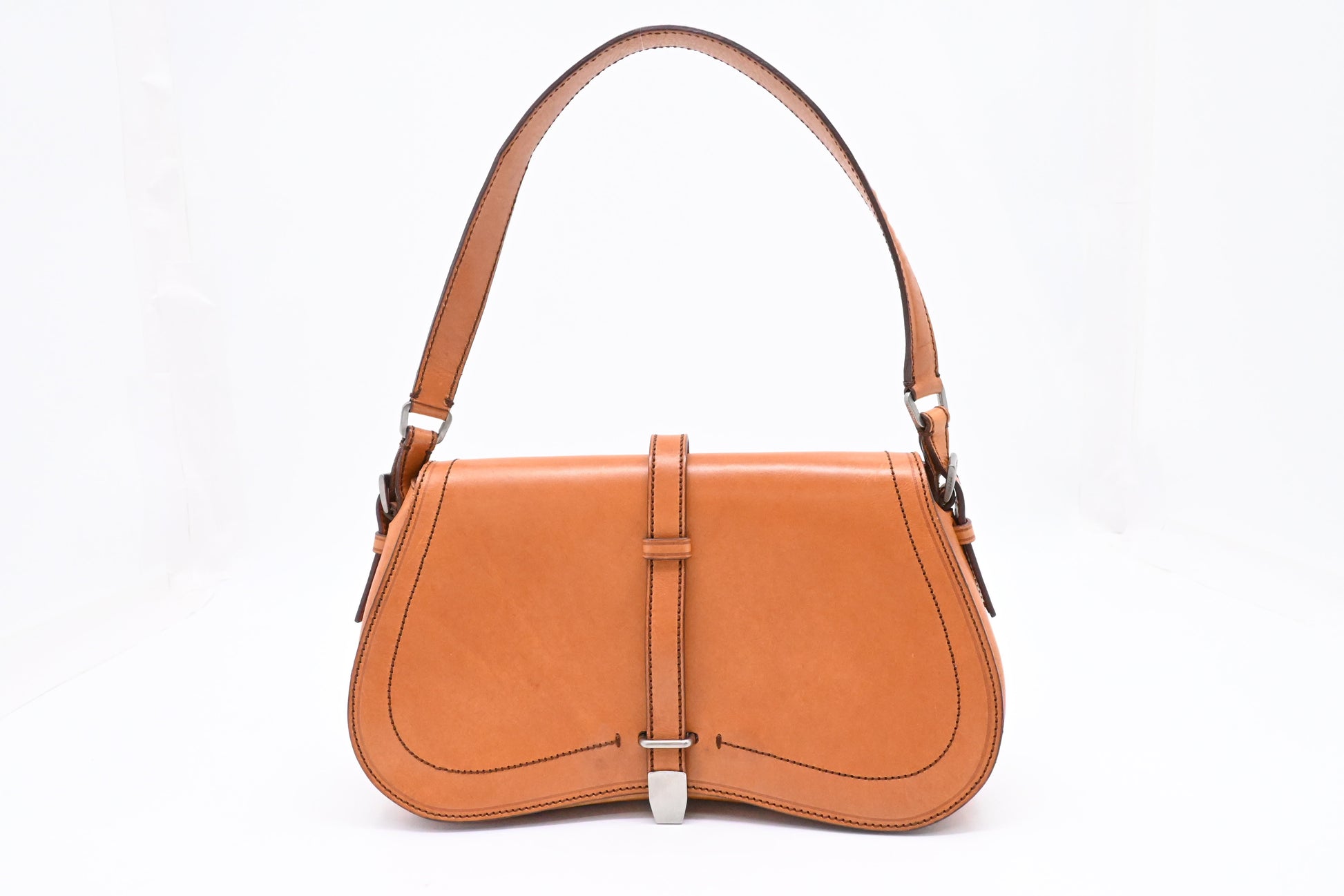 Prada Shoulder Bag In Leather Brown