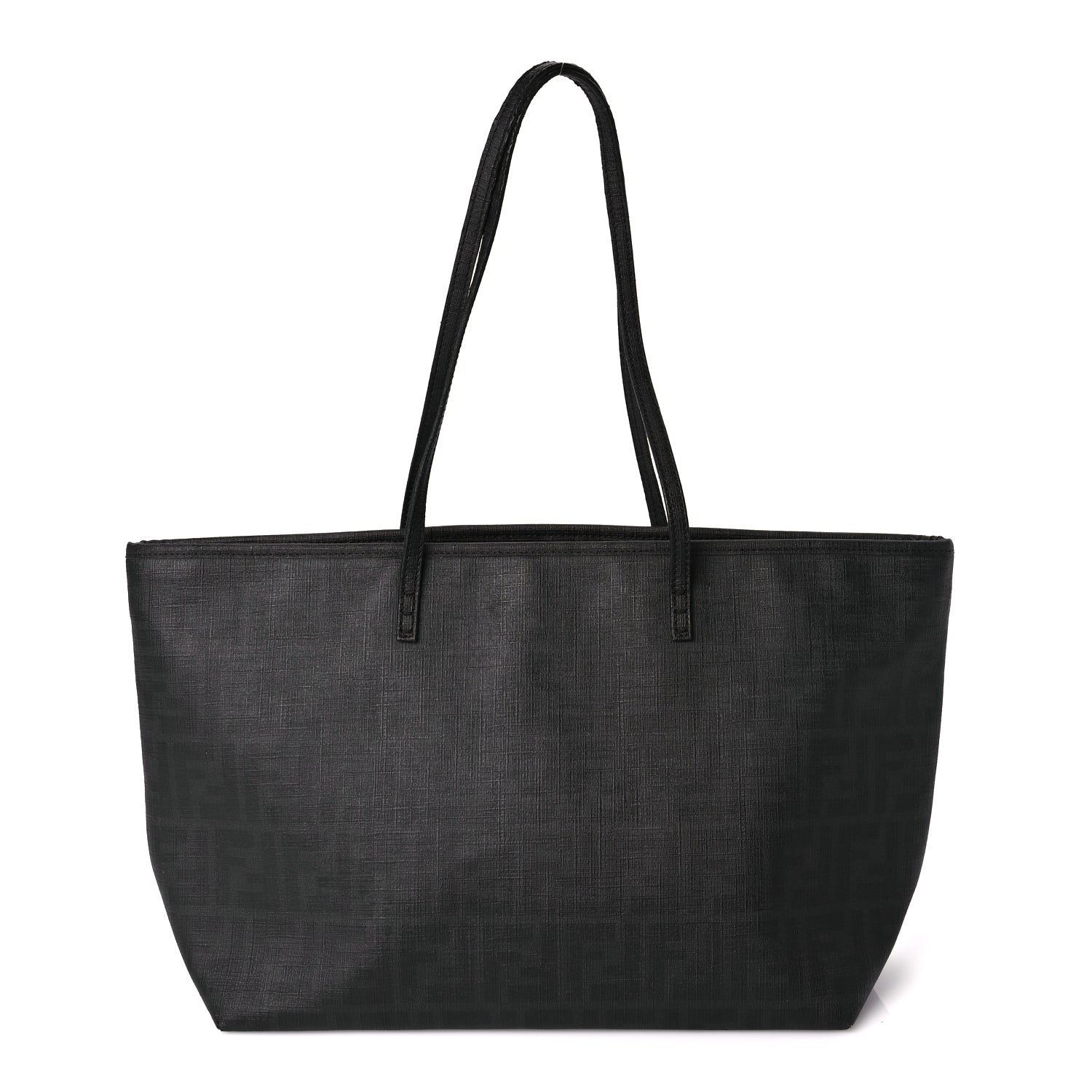 Fendi Handbag Zucca Spalmati Roll Tote Canvas Black Small Shoulder Bag