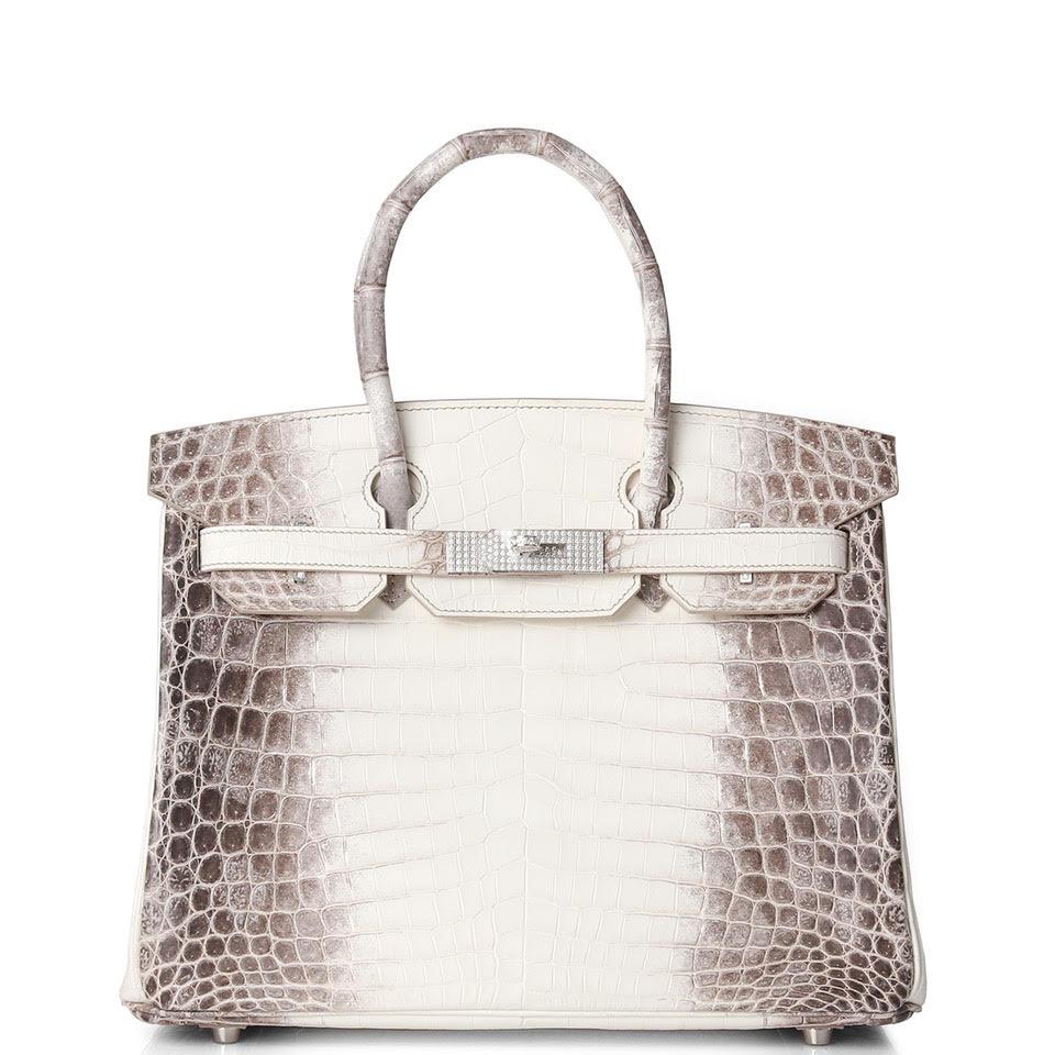 Hermes Birkin Himalaya Niloticus Crocodile Diamond Encrusted Hardware Travel Bag