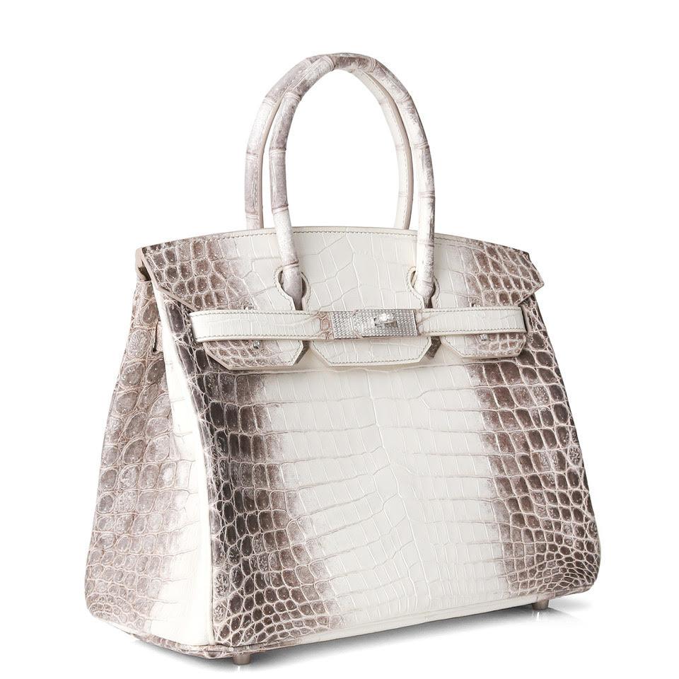 Hermes Birkin Himalaya Niloticus Crocodile Diamond Encrusted Hardware Travel Bag Birkin 30