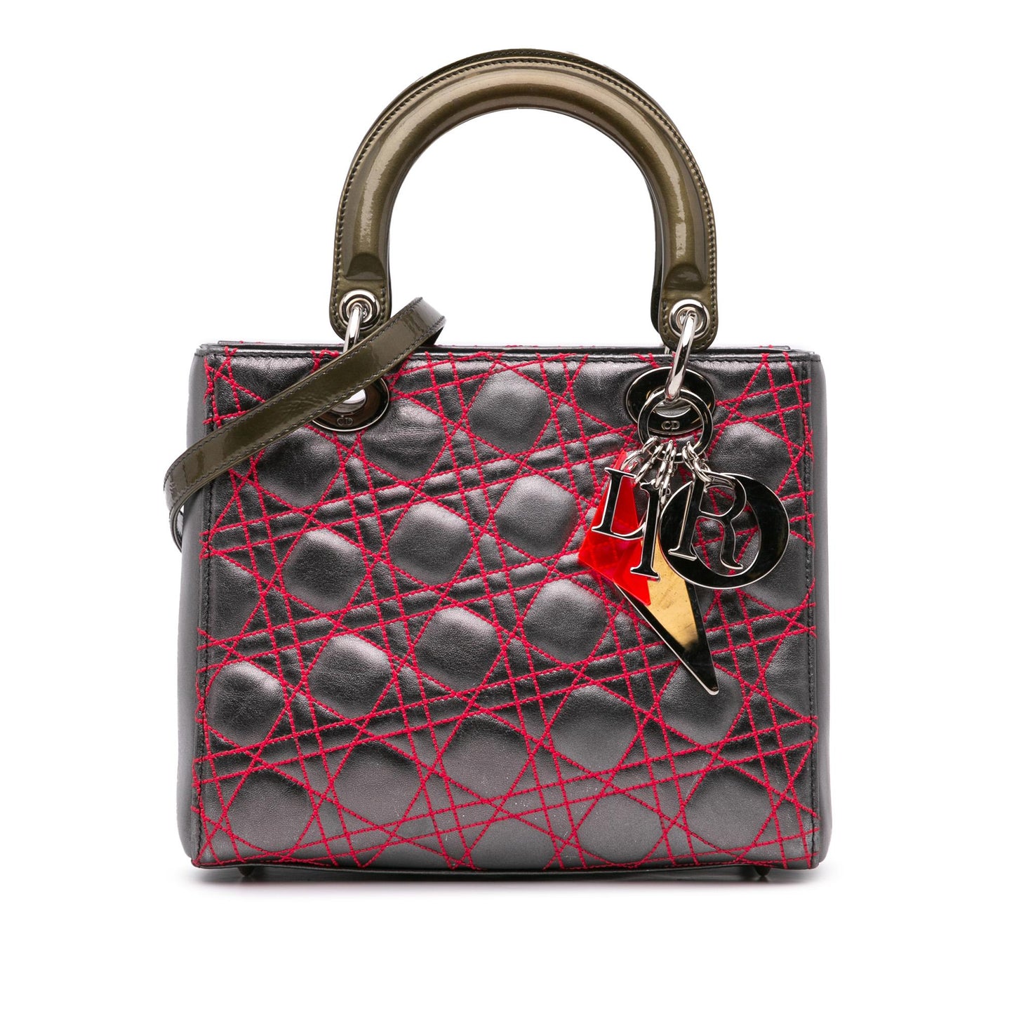 Dior Anselm Reyle Metallic Cannage Lady Satchel Bag Lambskin Medium Lady Dior 1