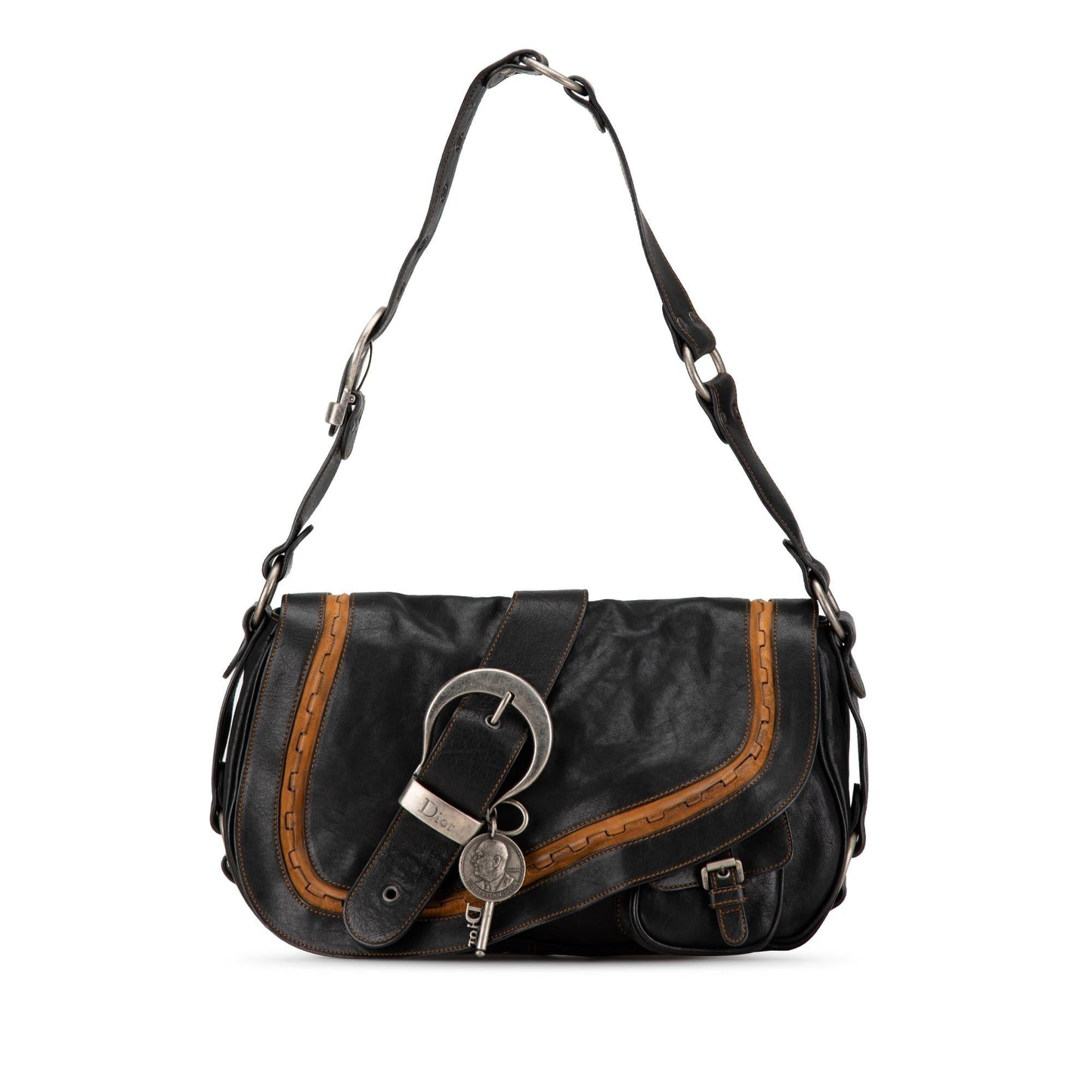 Dior Calfskin Gaucho Double Saddle Shoulder Bag Shg