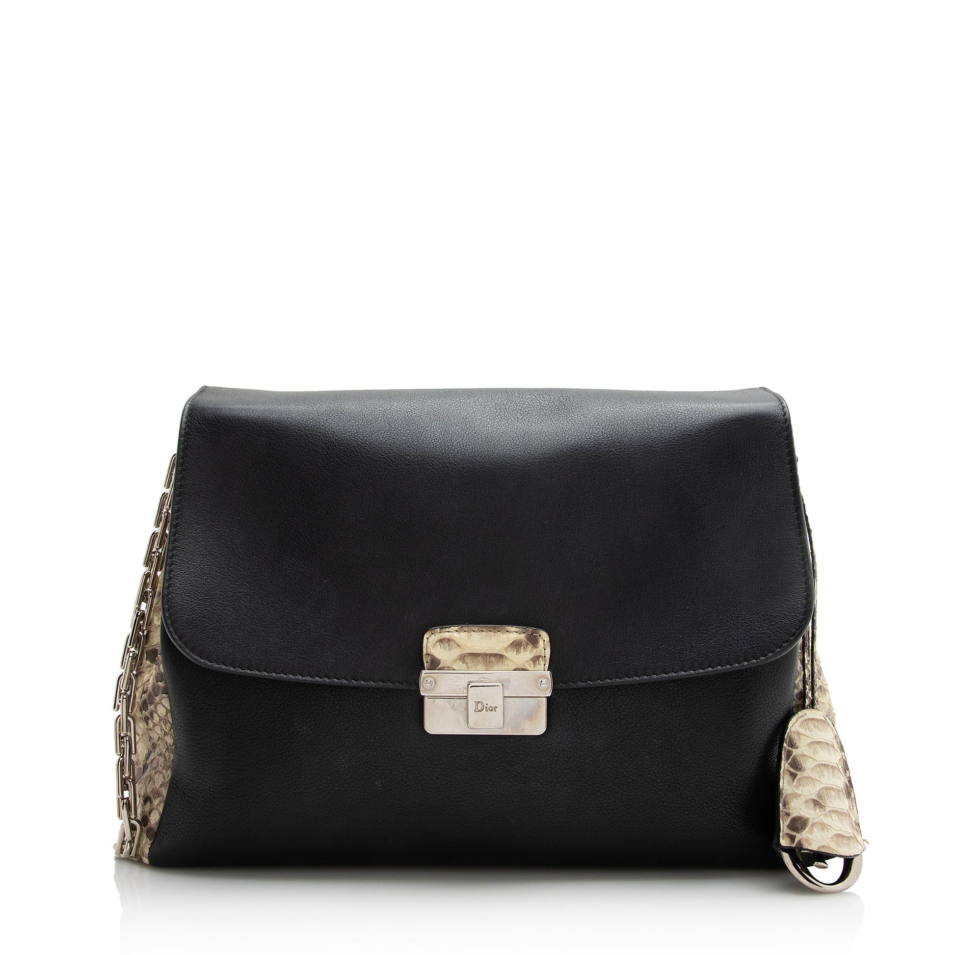 Dior Calfskin ling Shoulder Bag Shf Python Large