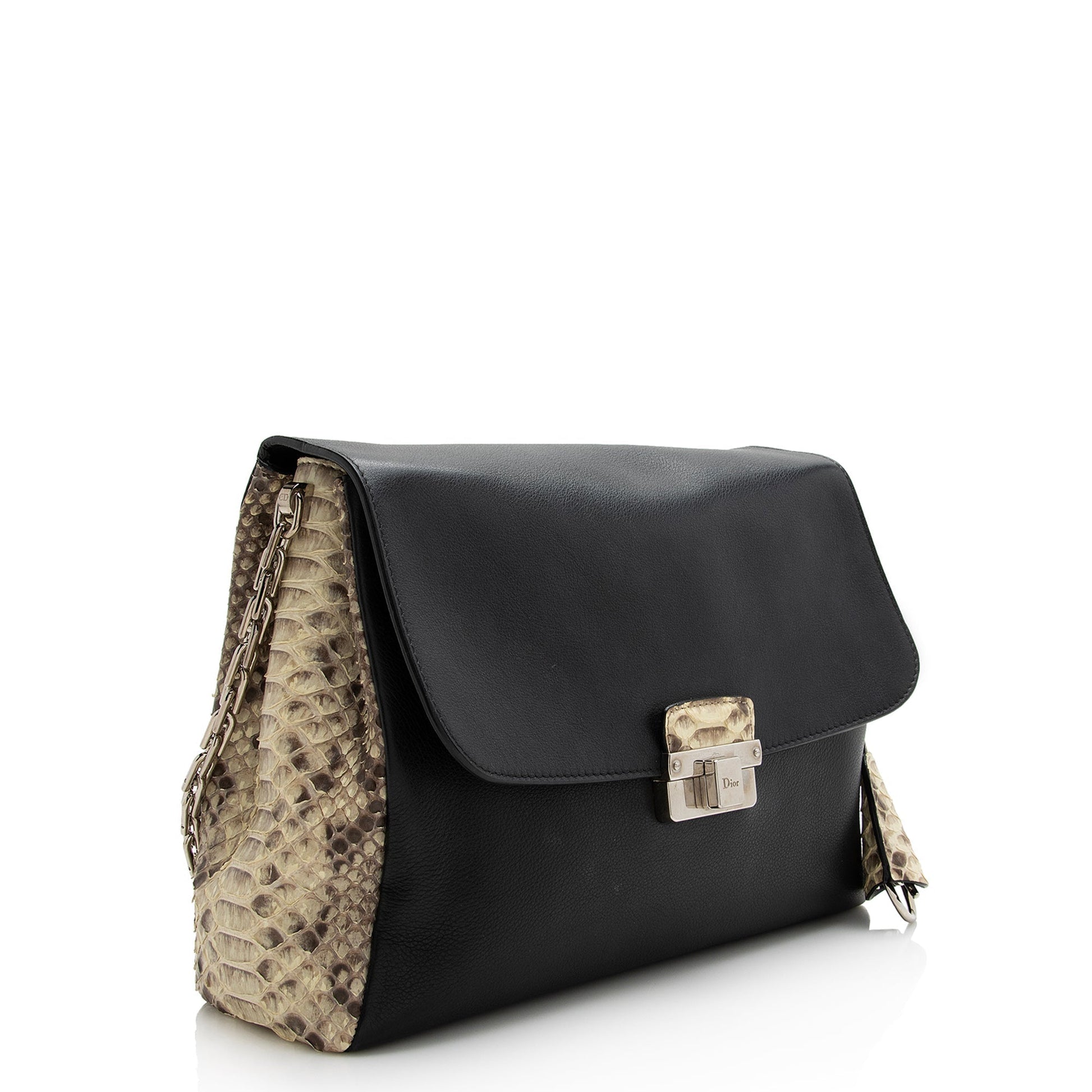 Dior Calfskin ling Shoulder Bag Shf Python Large
