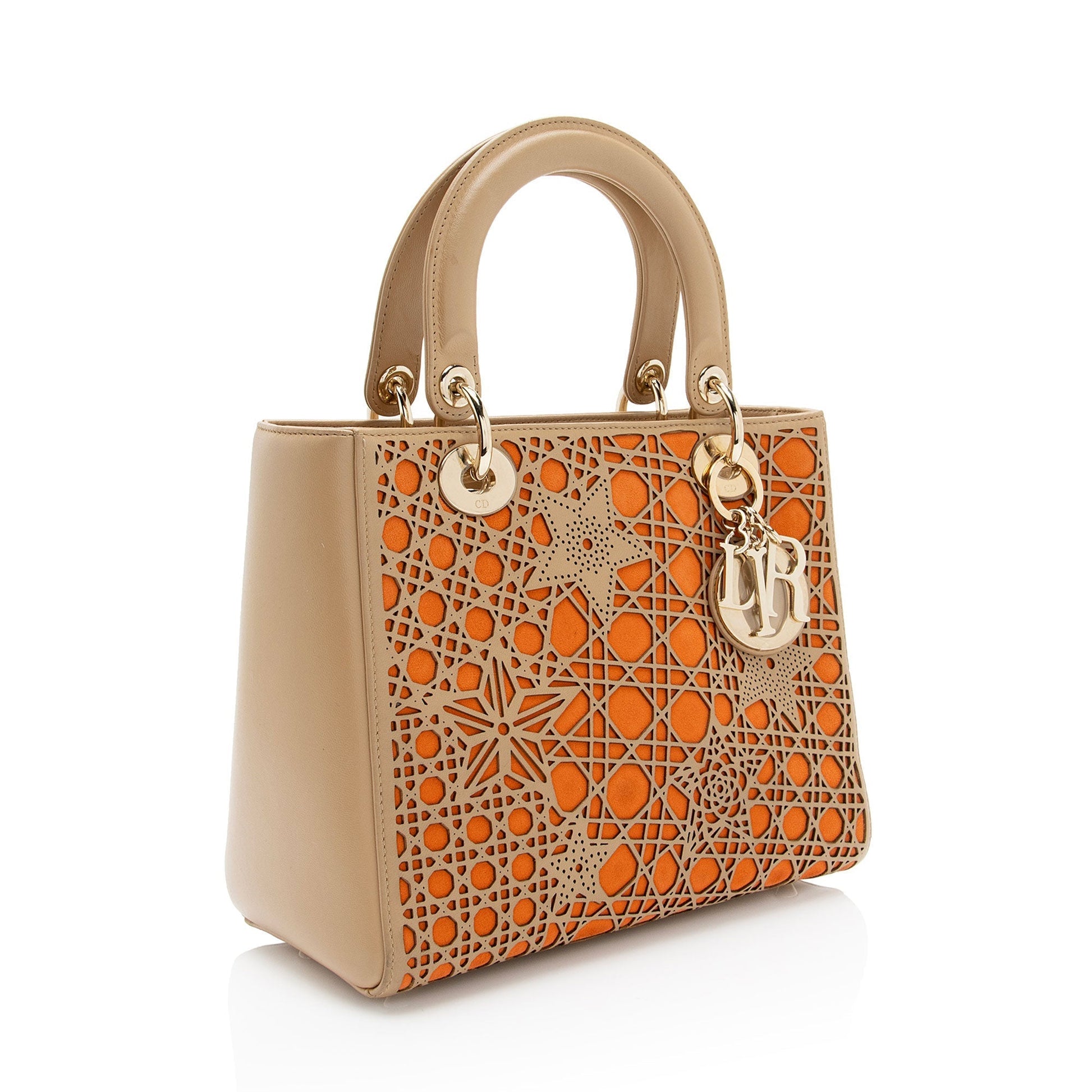 Dior Calfskin Cutout Stars Lady Tote Shf 8Cybcw Suede Medium Tote Bag