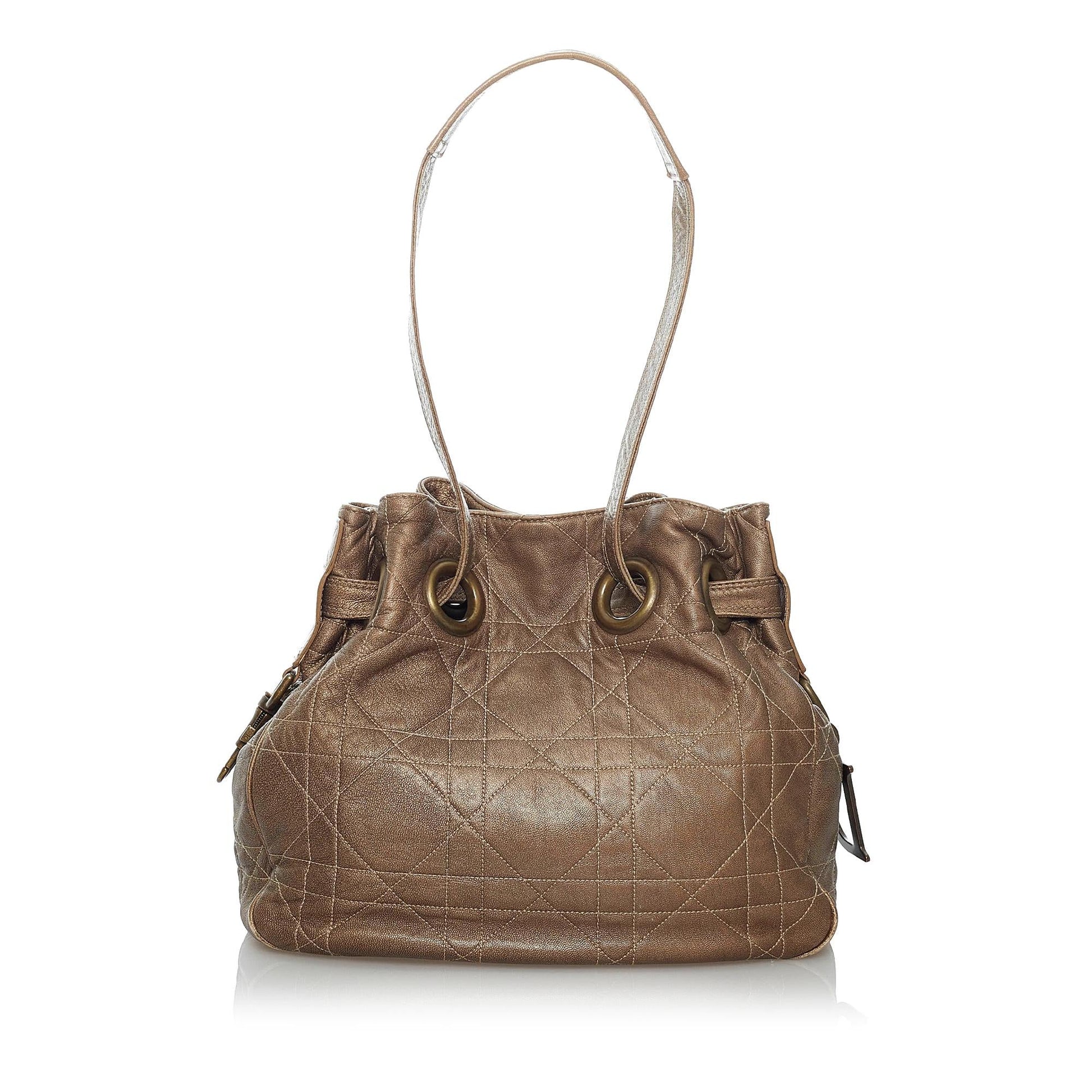 Dior Cannage Drawstring Bag Shg Bucket Shoulder Bag