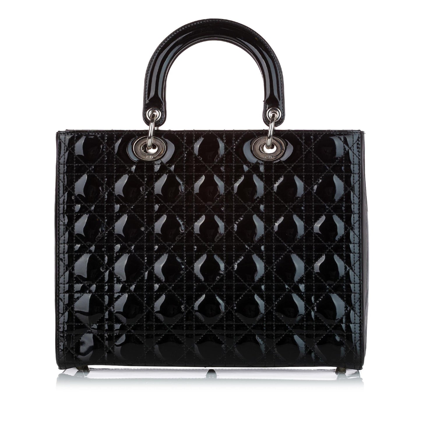 Dior Cannage Lady Satchel Shg Leather Patent Satchel Bag