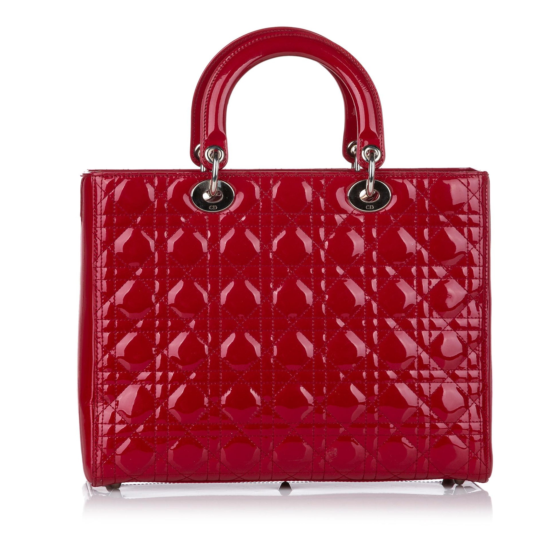 Dior Cannage Lady Satchel Shg Leather Patent Satchel Bag Satchel Shg 30092