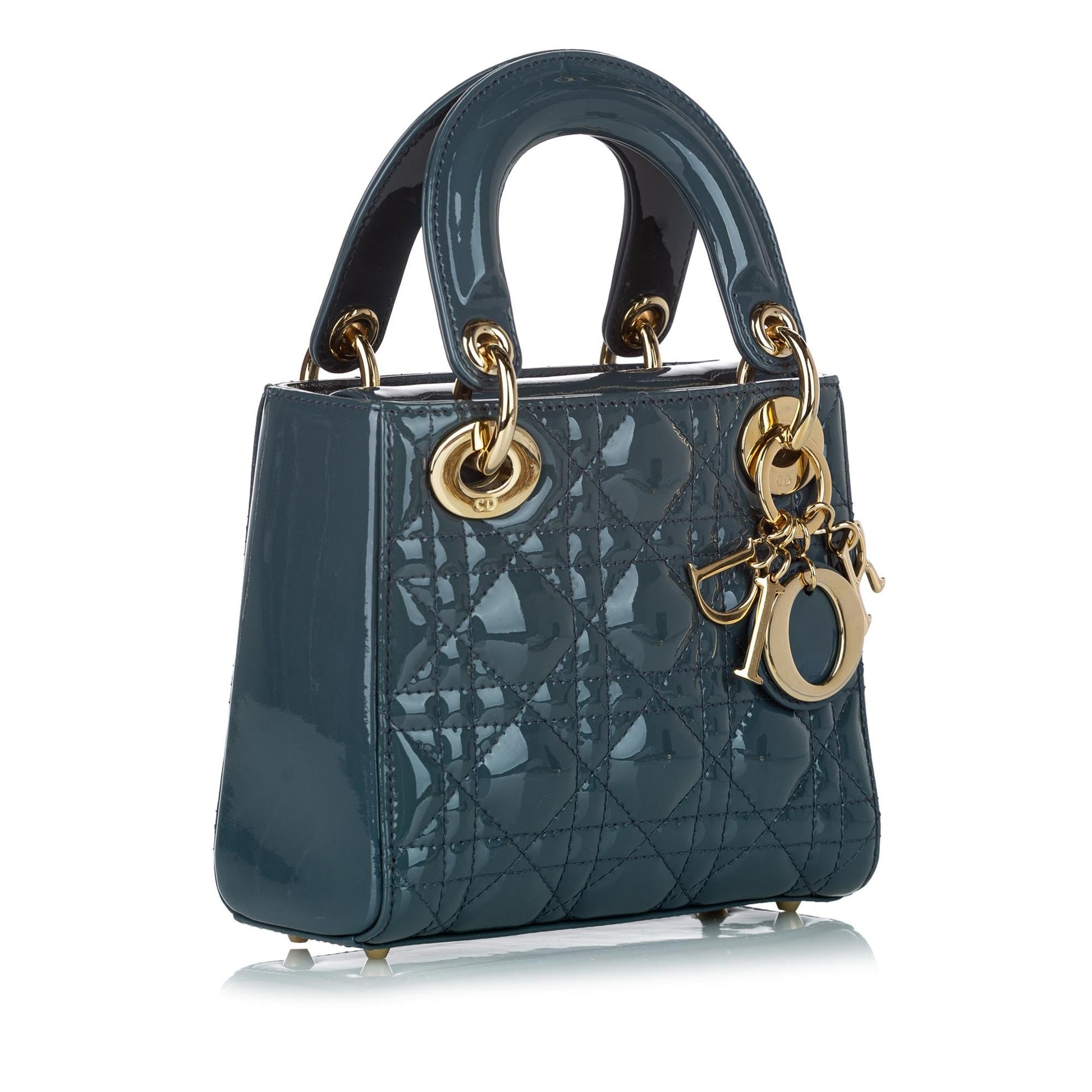Dior Cannage Lady Satchel Shg Leather Patent Satchel Bag Satchel Shg 30911