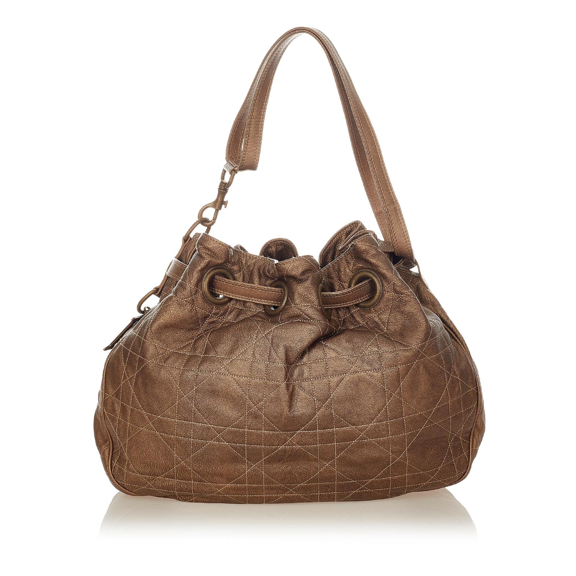 Dior Cannage Bag Shg Leather Bucket Shoulder Bag