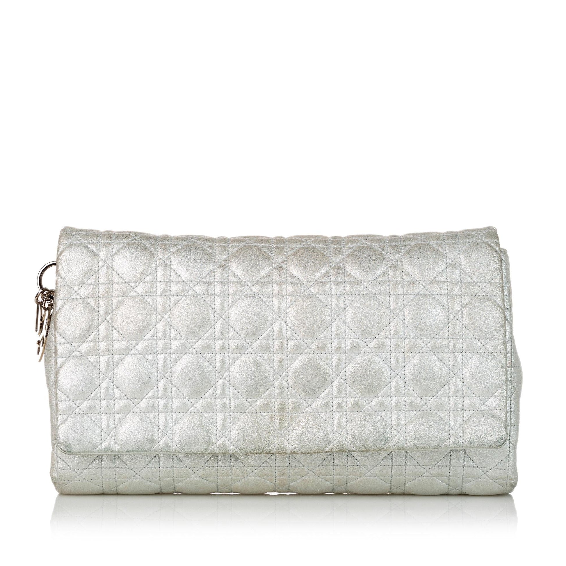 Dior Cannage Clutch Bag Shg Leather