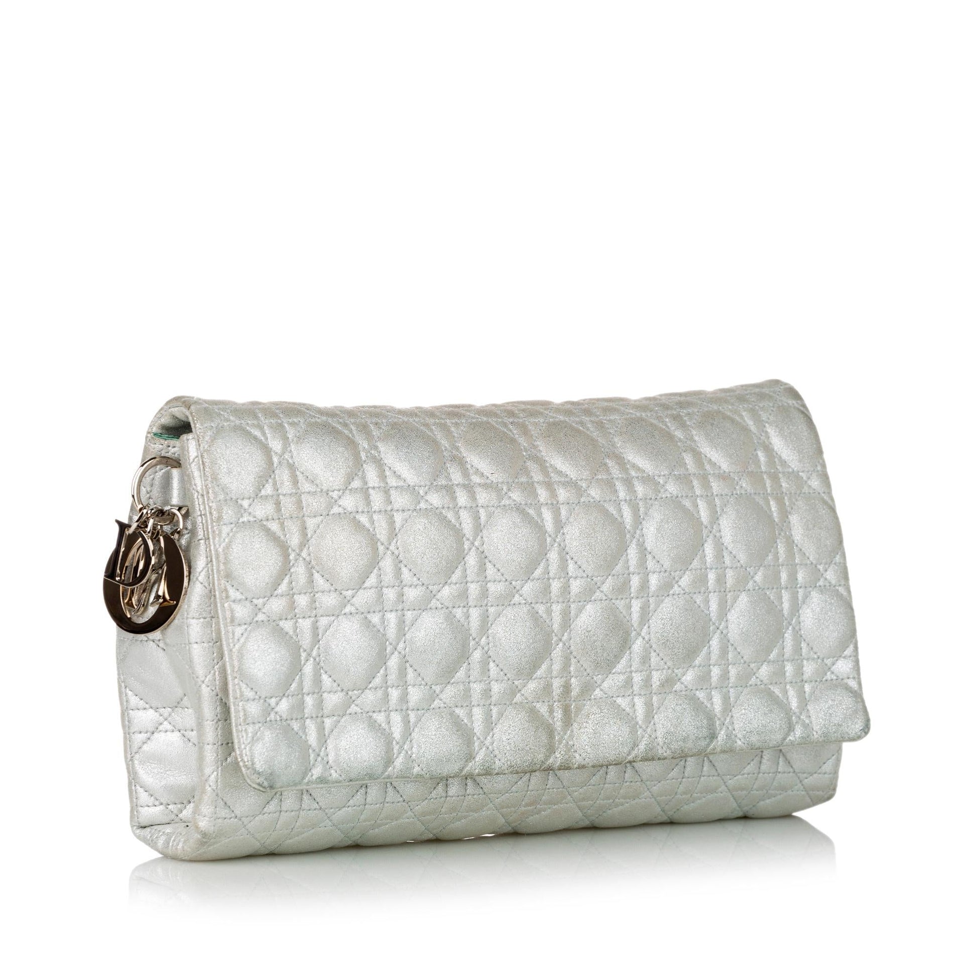 Dior Cannage Clutch Bag Shg Leather