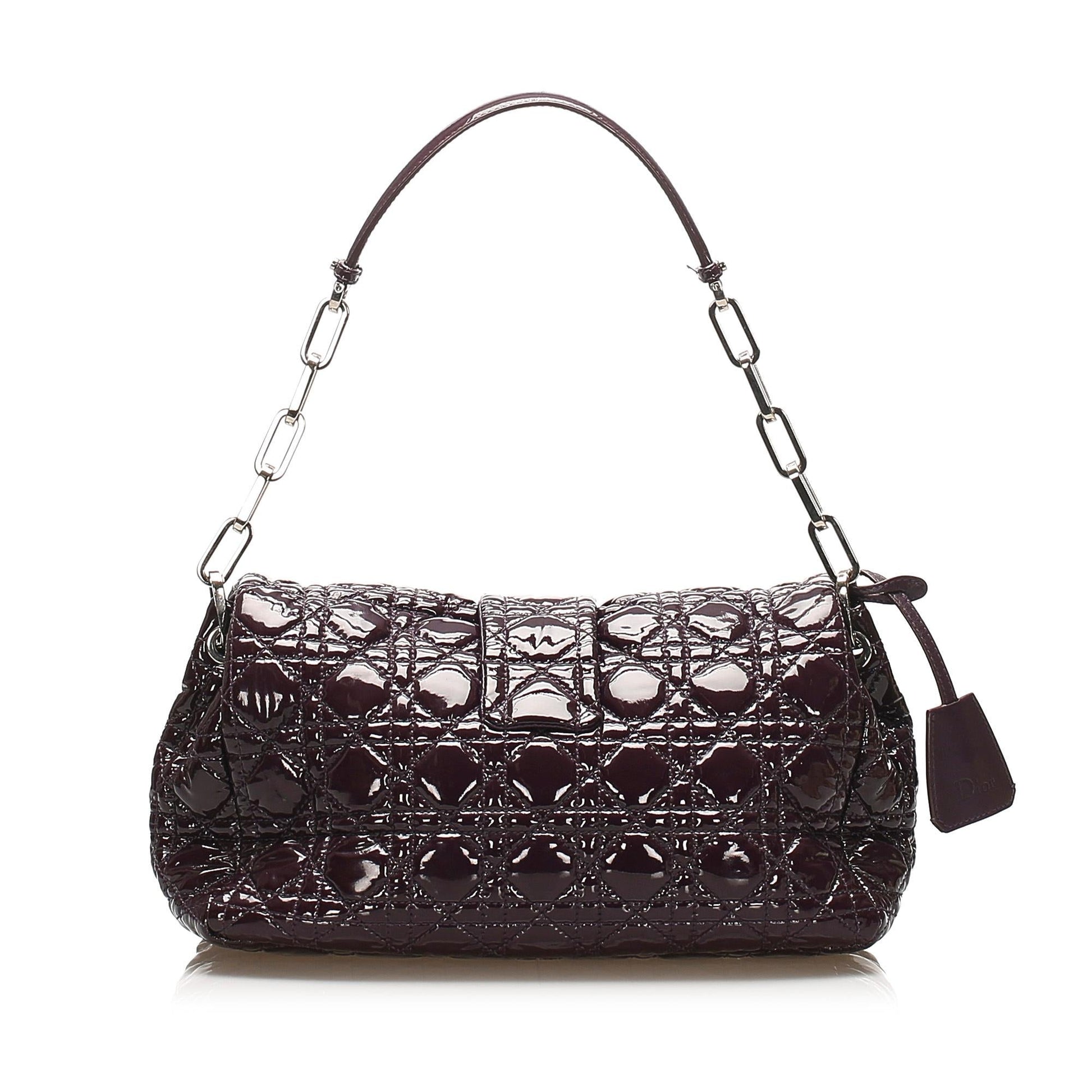 Dior Cannage Miss Bag Shg Leather Patent Flap Shoulder Bag