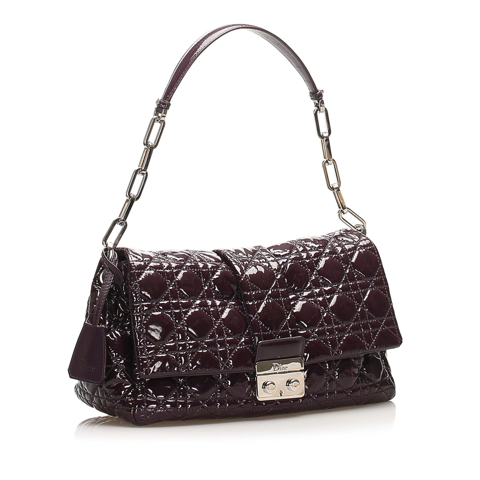 Dior Cannage Miss Bag Shg Leather Patent Flap Shoulder Bag