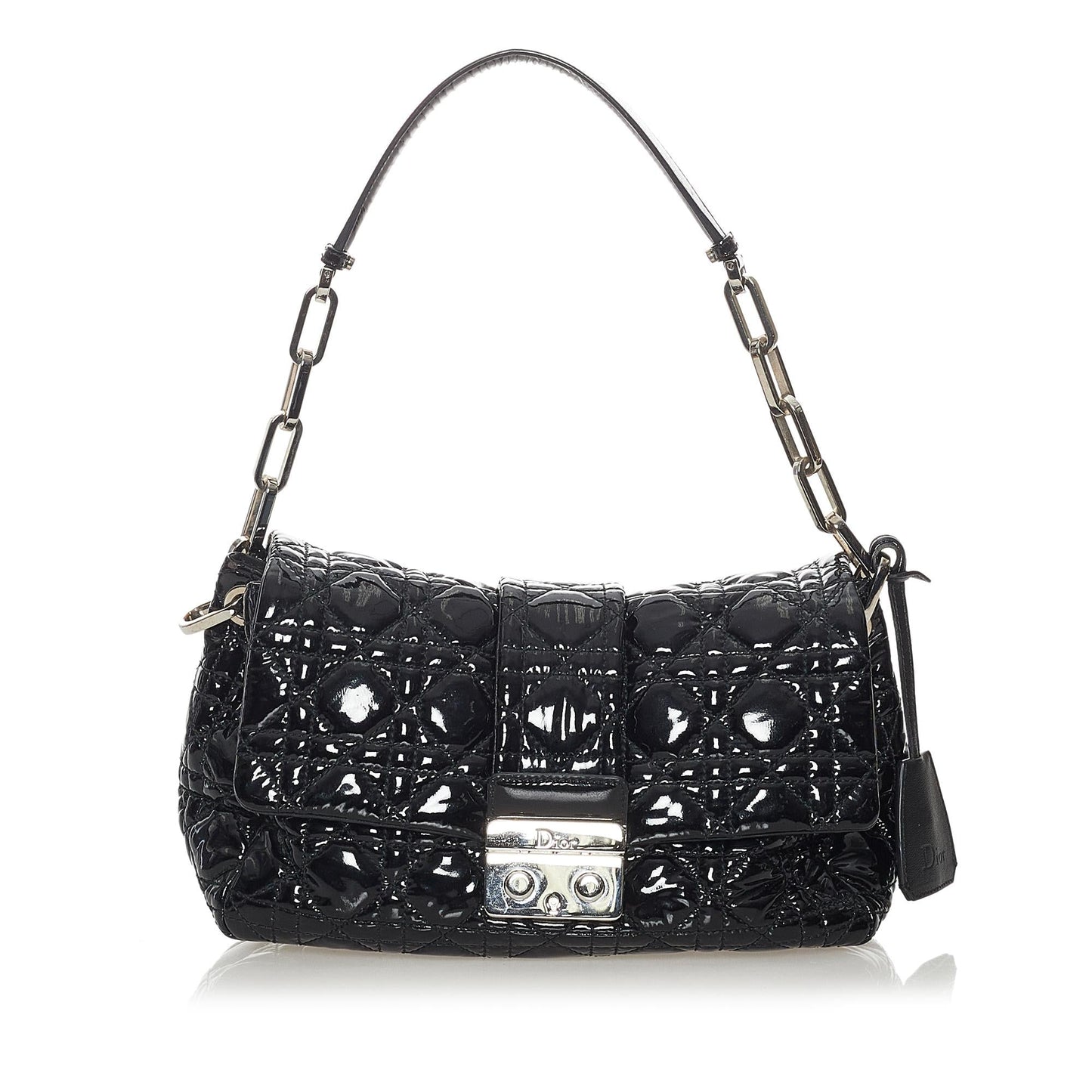 Dior Cannage New Lock Bag Shg Leather Patent Flap Shoulder Bag