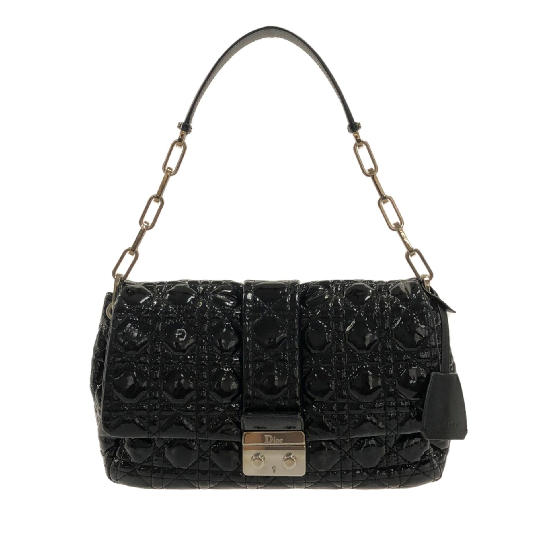 Dior Cannage New Lock Bag Shg X1Xdnr Leather Patent Flap Shoulder Bag