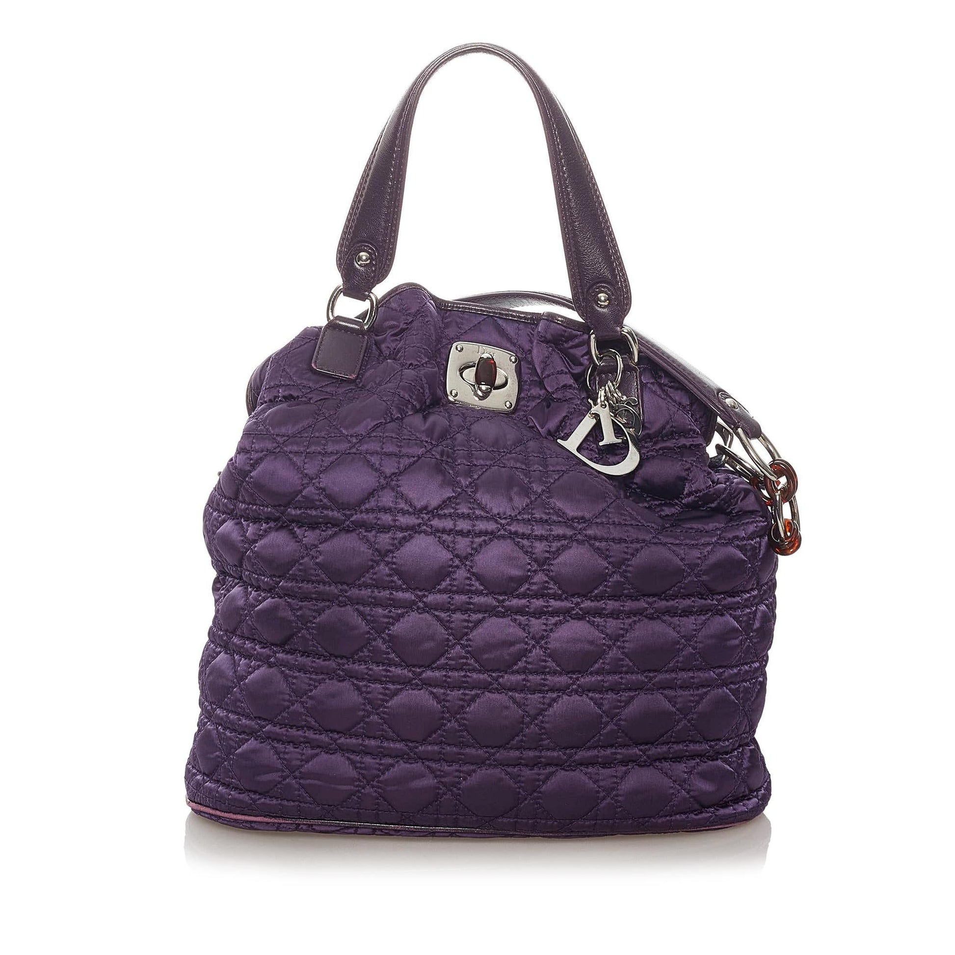 Dior Cannage Satchel Shg Nylon Satchel Bag