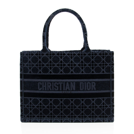 Dior Velvet Cannage Book Tote Medium Tote Bag