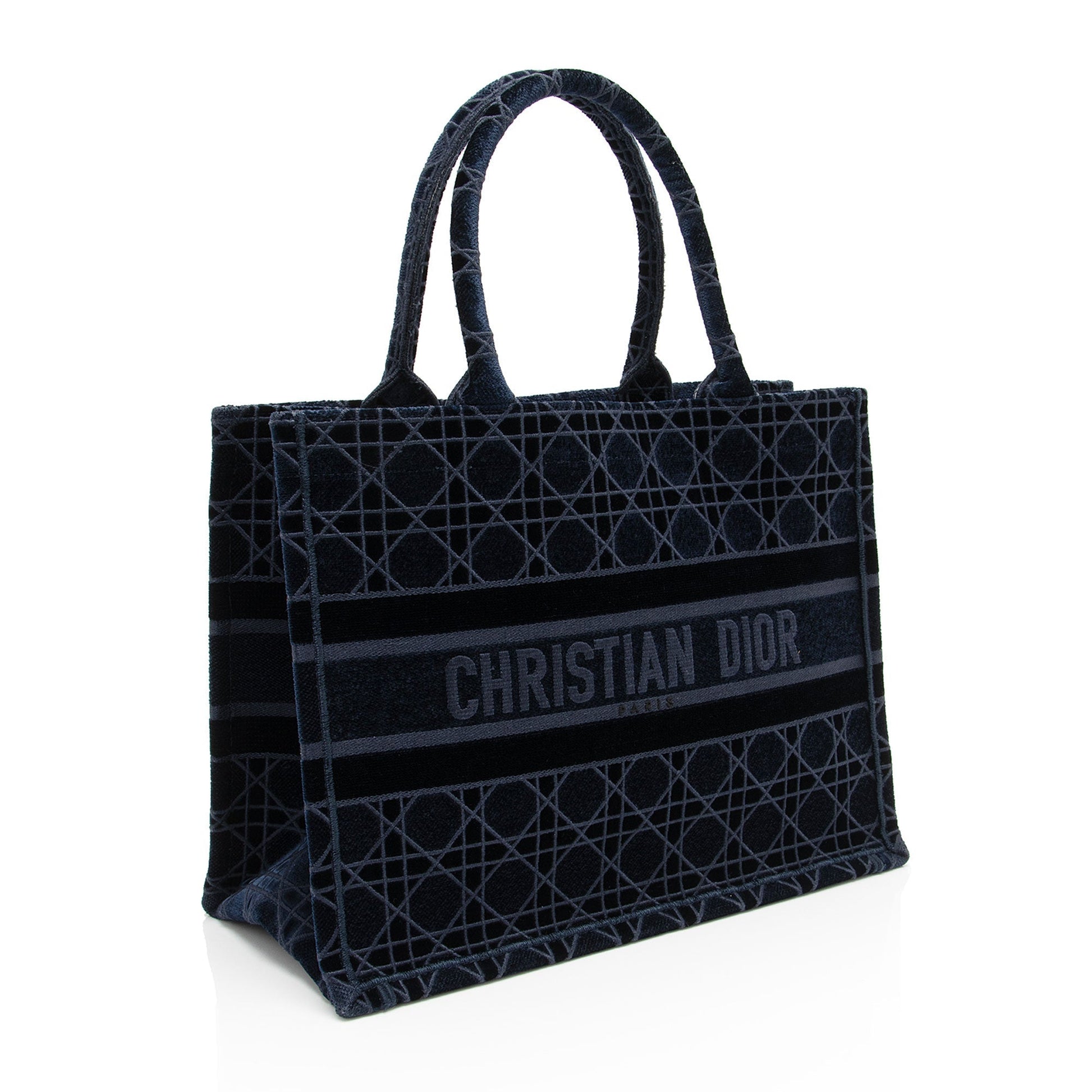 Dior Velvet Cannage Book Tote Medium Tote Bag
