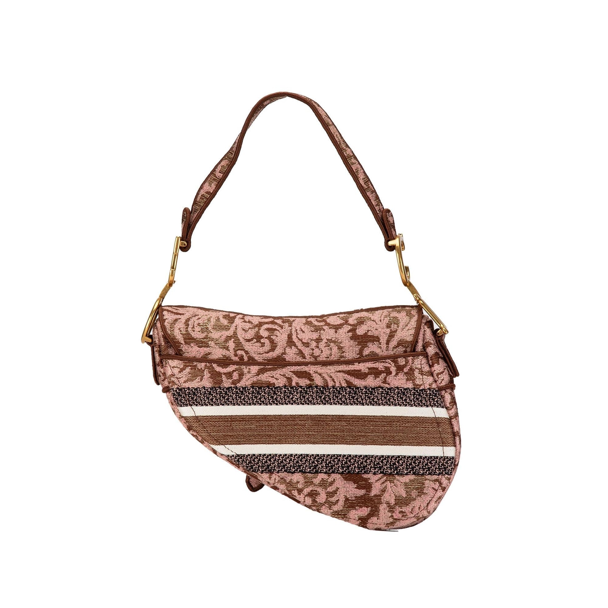 Dior Brocart Saddle Bag Shg Iyq68F Canvas Embroidered Shoulder Bag