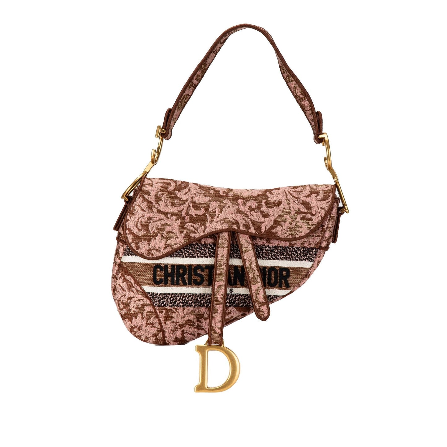 Dior Brocart Saddle Bag Shg Iyq68F Canvas Embroidered Shoulder Bag