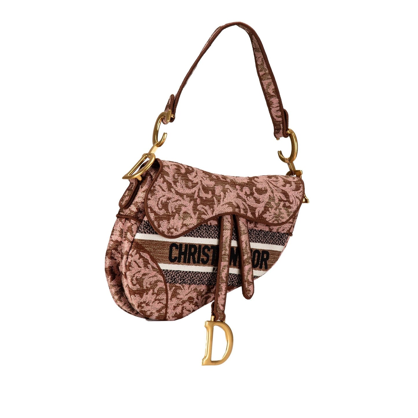 Dior Brocart Saddle Bag Shg Iyq68F Canvas Embroidered Shoulder Bag
