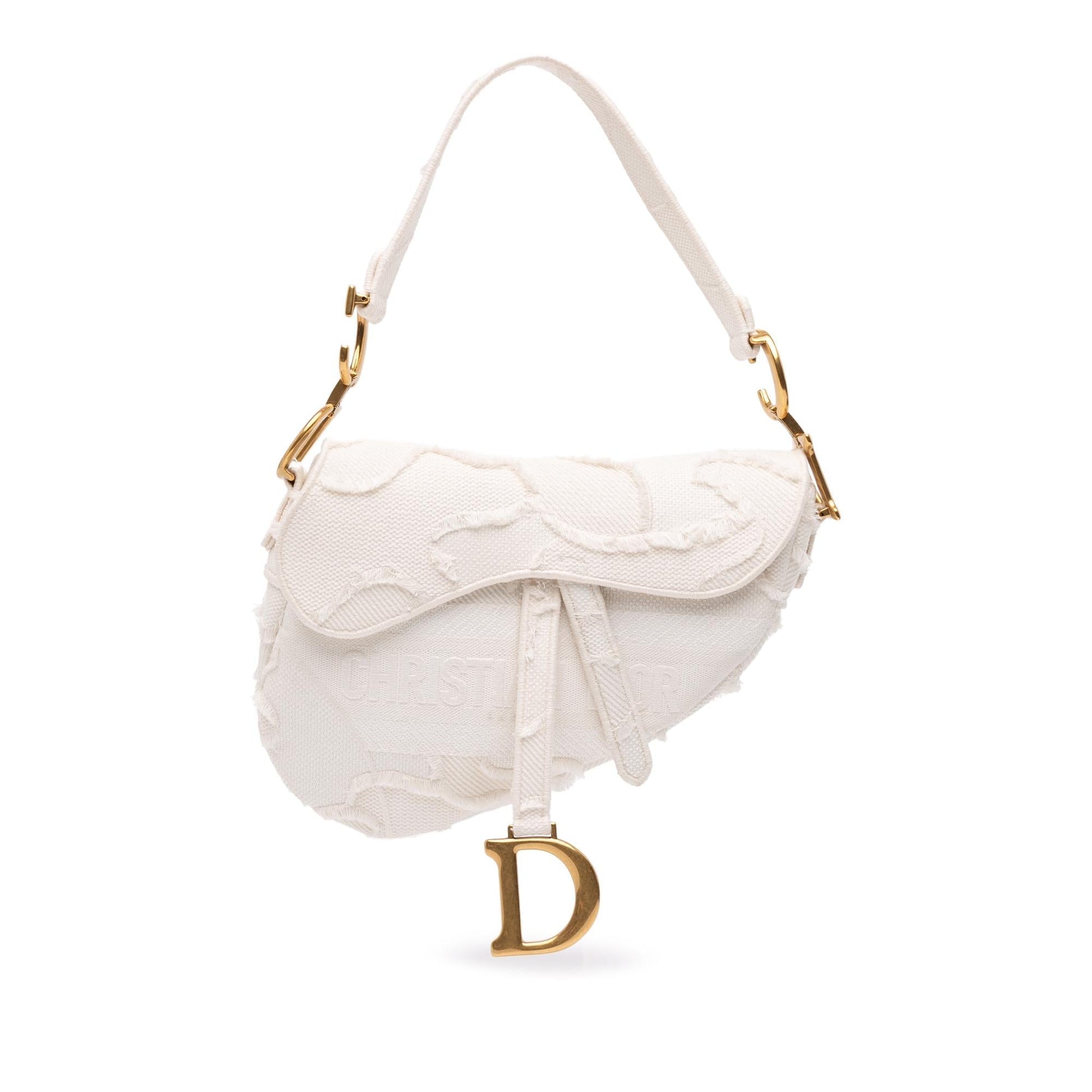 Dior Camouflage Saddle Bag Canvas Embroidered Shoulder Bag Camouflage Saddle Bag
