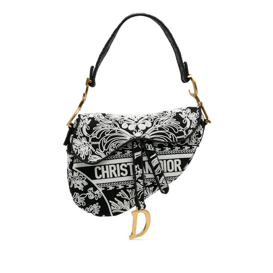 Dior Ornamental Cornely Saddle Bag Canvas Embroidered Shoulder Bag Saddle Bag 1