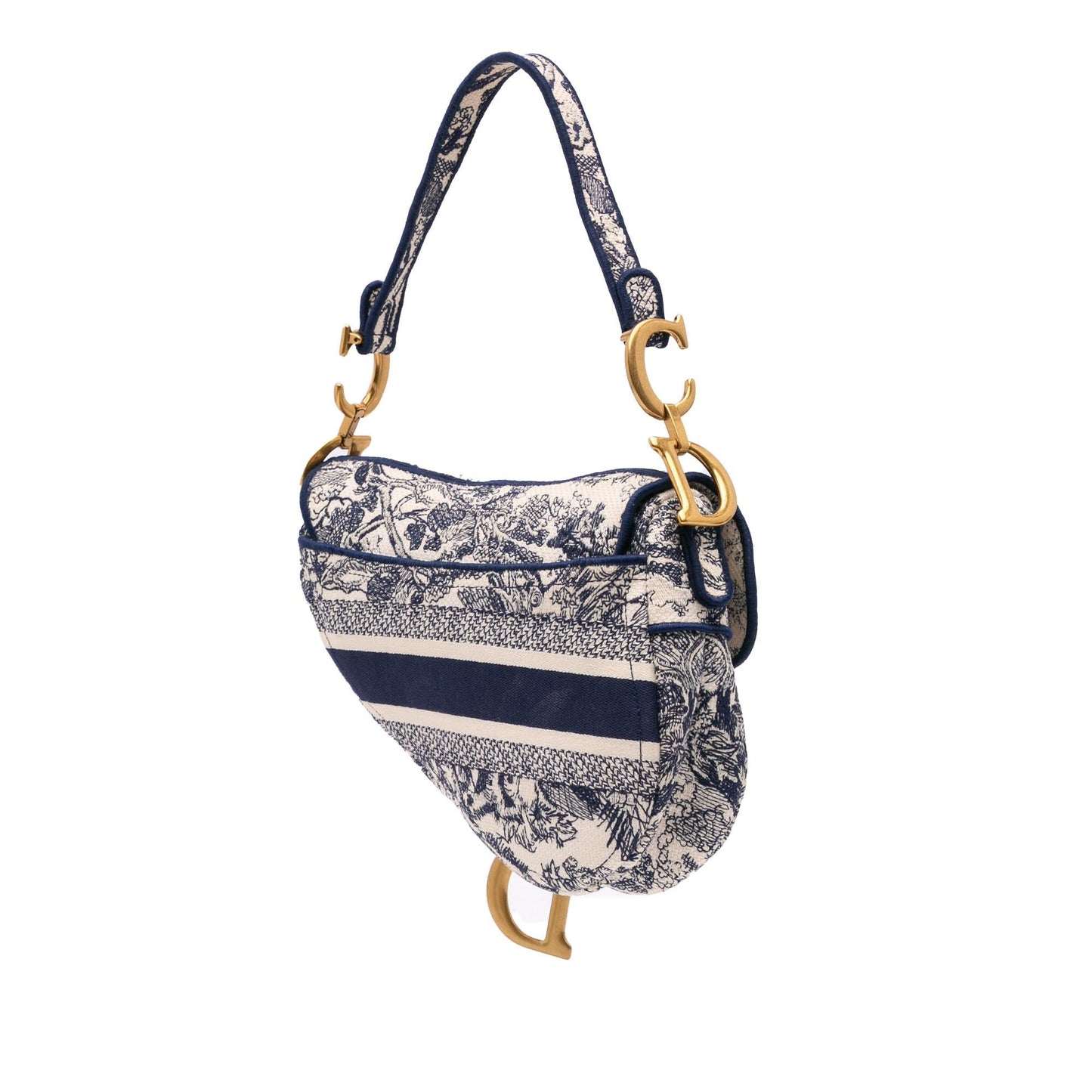 Dior Toile De Jouy Saddle Bag Canvas Embroidered Shoulder Bag Saddle Bag 1