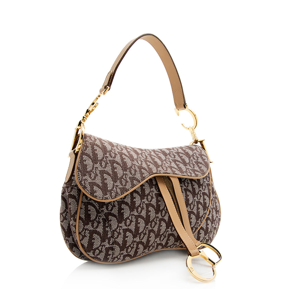 Dior Double Saddle Shoulder Bag Shf Canvas Logo