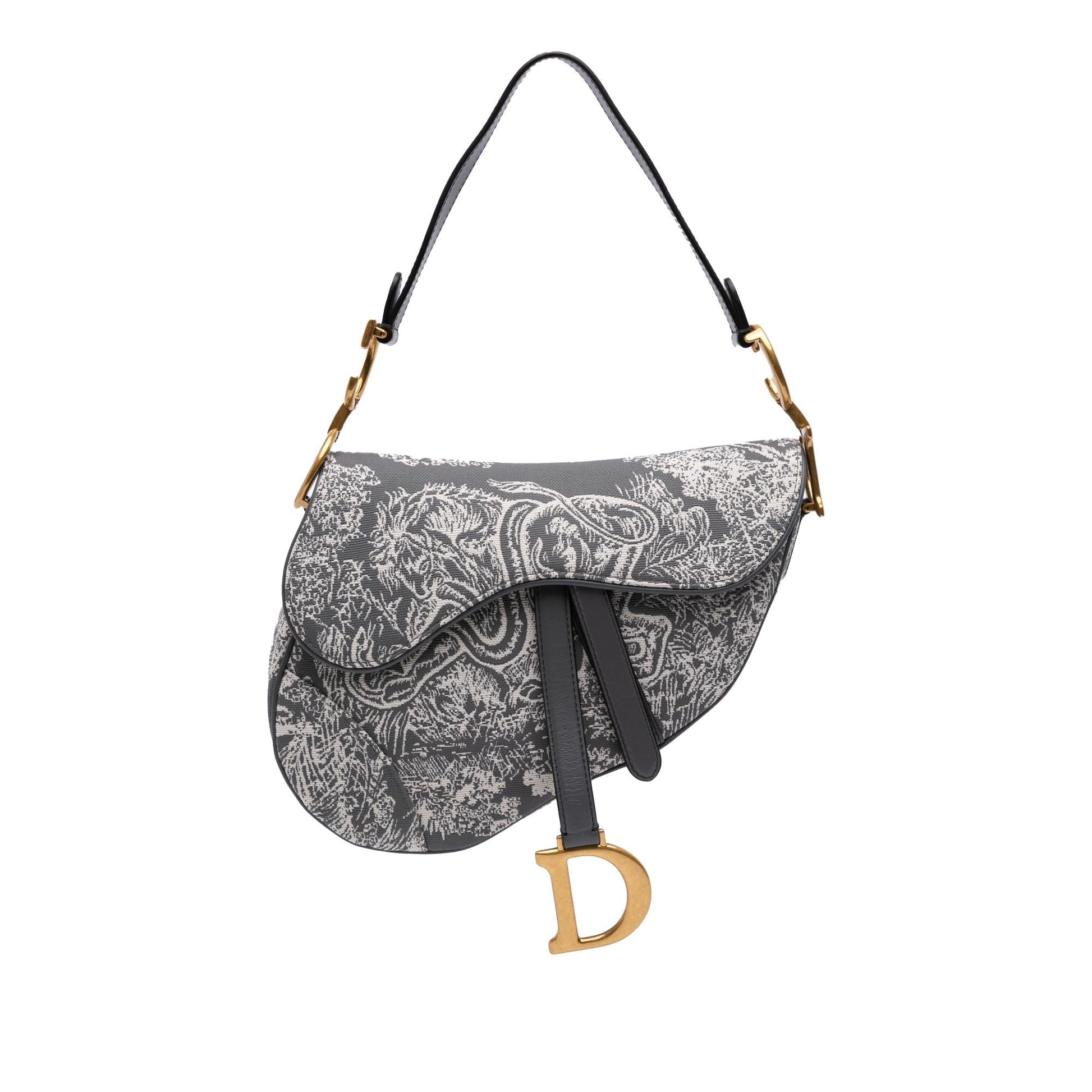 Dior Reverse Toile De Jouy Saddle Bag Canvas Embroidered Shoulder Bag Saddle Bag 2