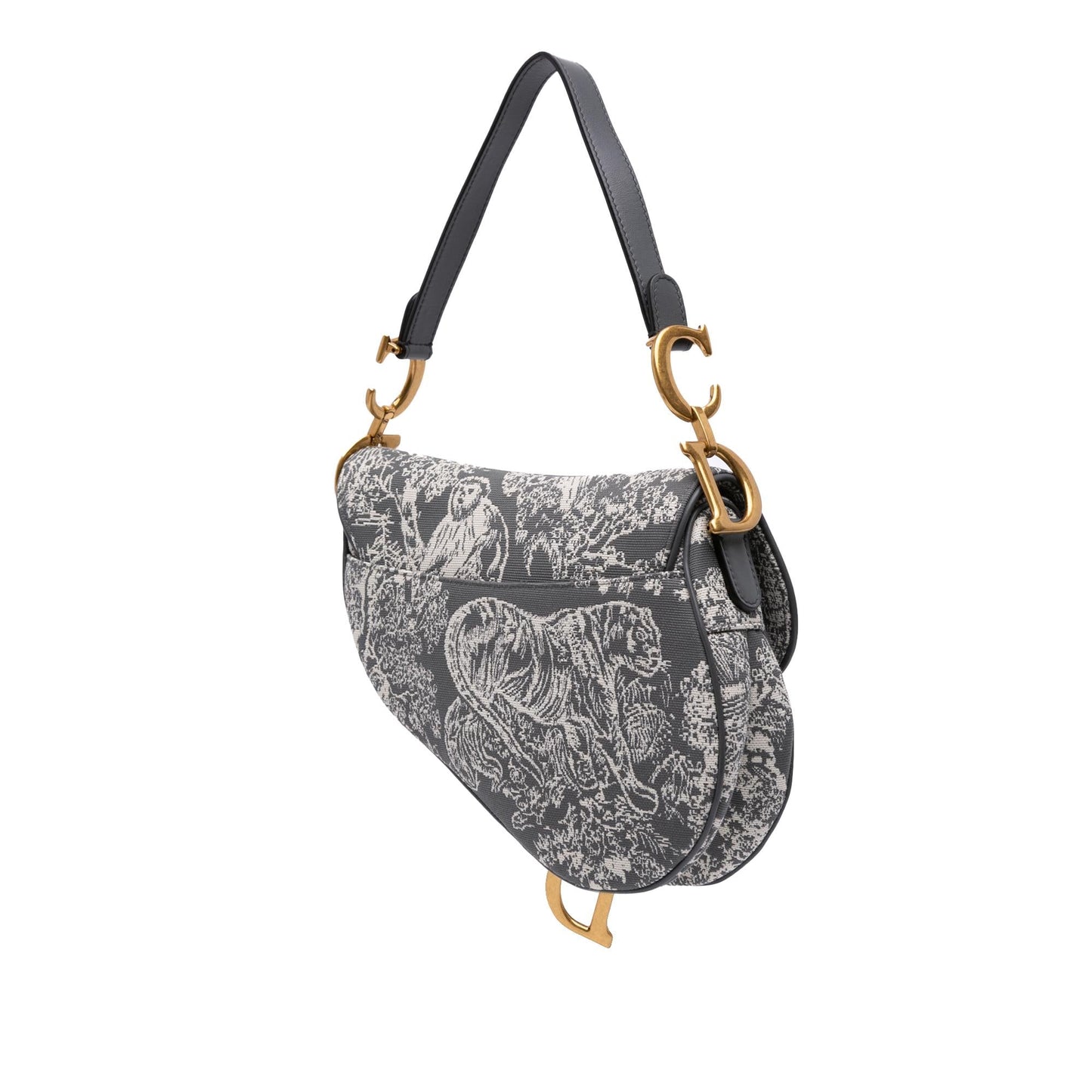 Dior Reverse Toile De Jouy Saddle Bag Canvas Embroidered Shoulder Bag Saddle Bag 2