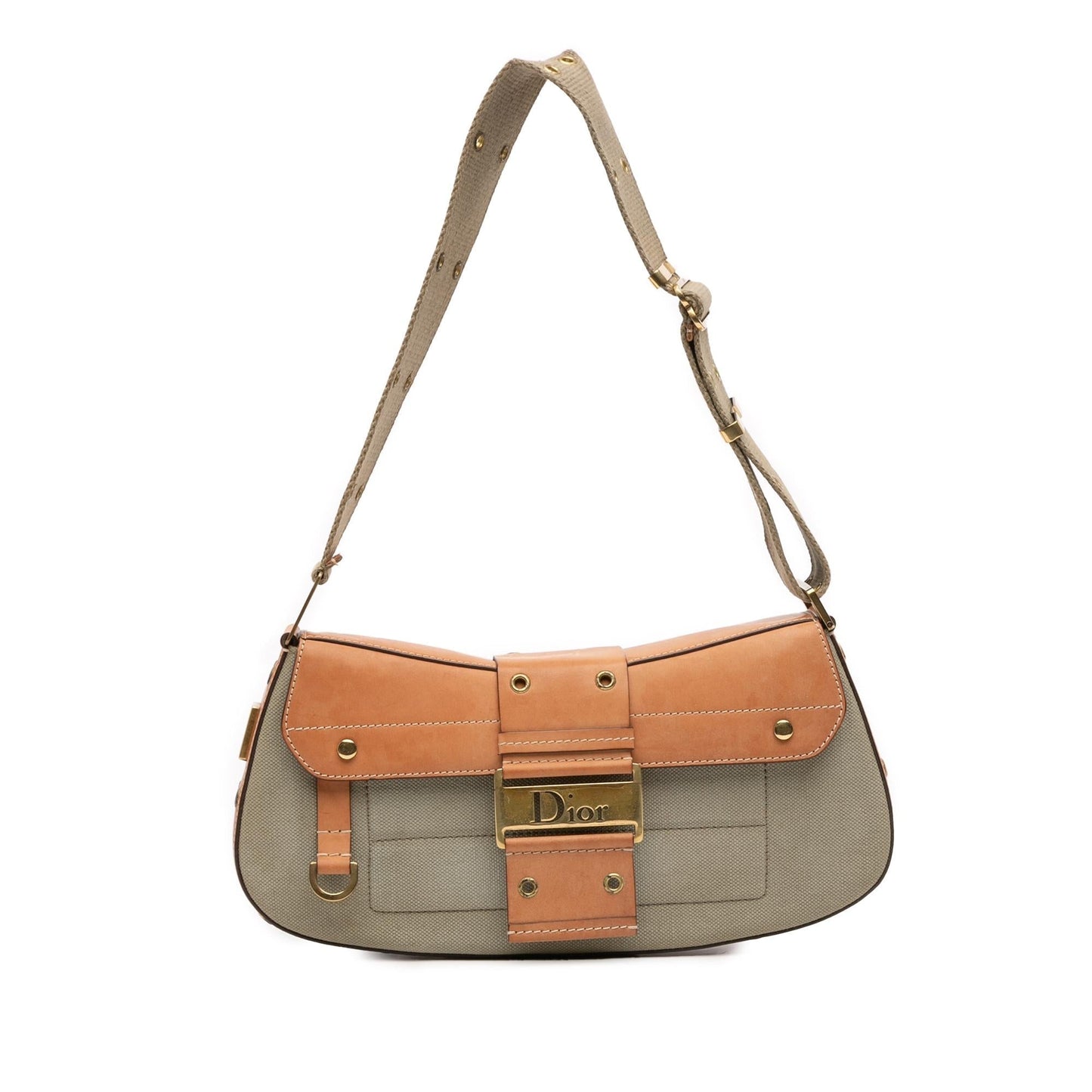Dior And Street Chic Columbus Shoulder Bag Leather Canvas