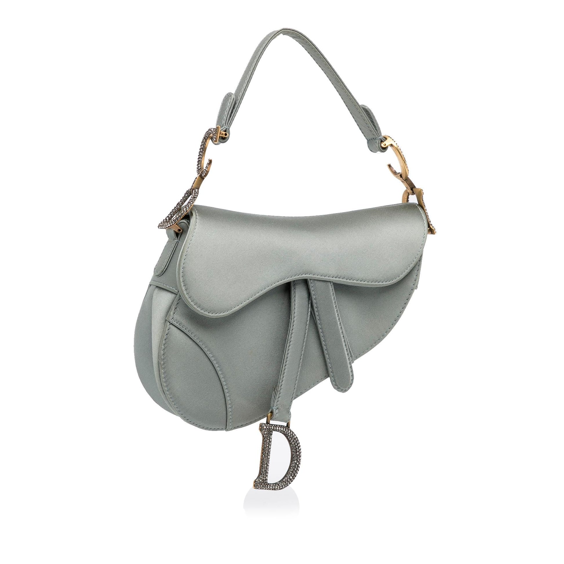 Dior Crystal Embellished Saddle Bag Shg Fnq7Ms Satin Satchel Bag