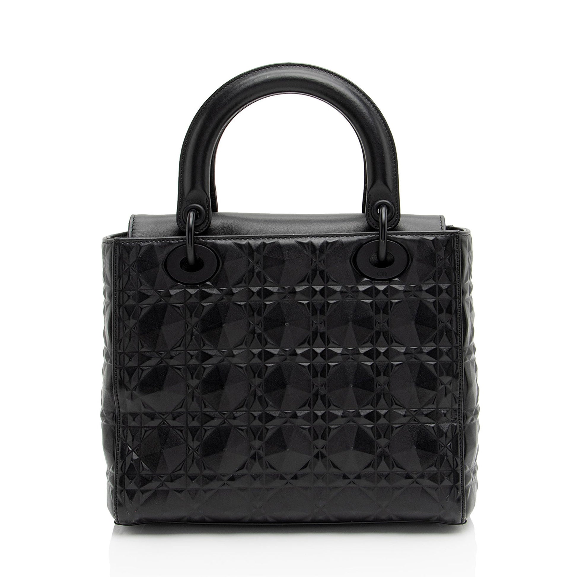 Dior Diamond Calfskin Lady Tote Shf 39Dale Medium Tote Bag
