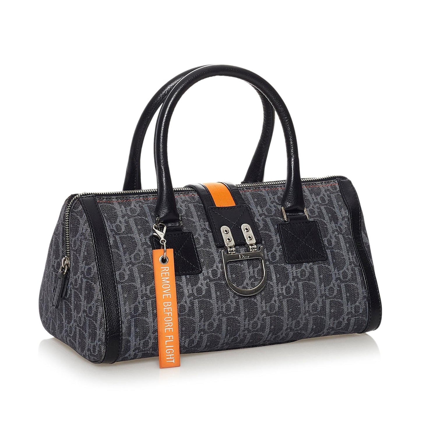 Dior Oblique Flight Handbag Shg Denim Satchel Bag