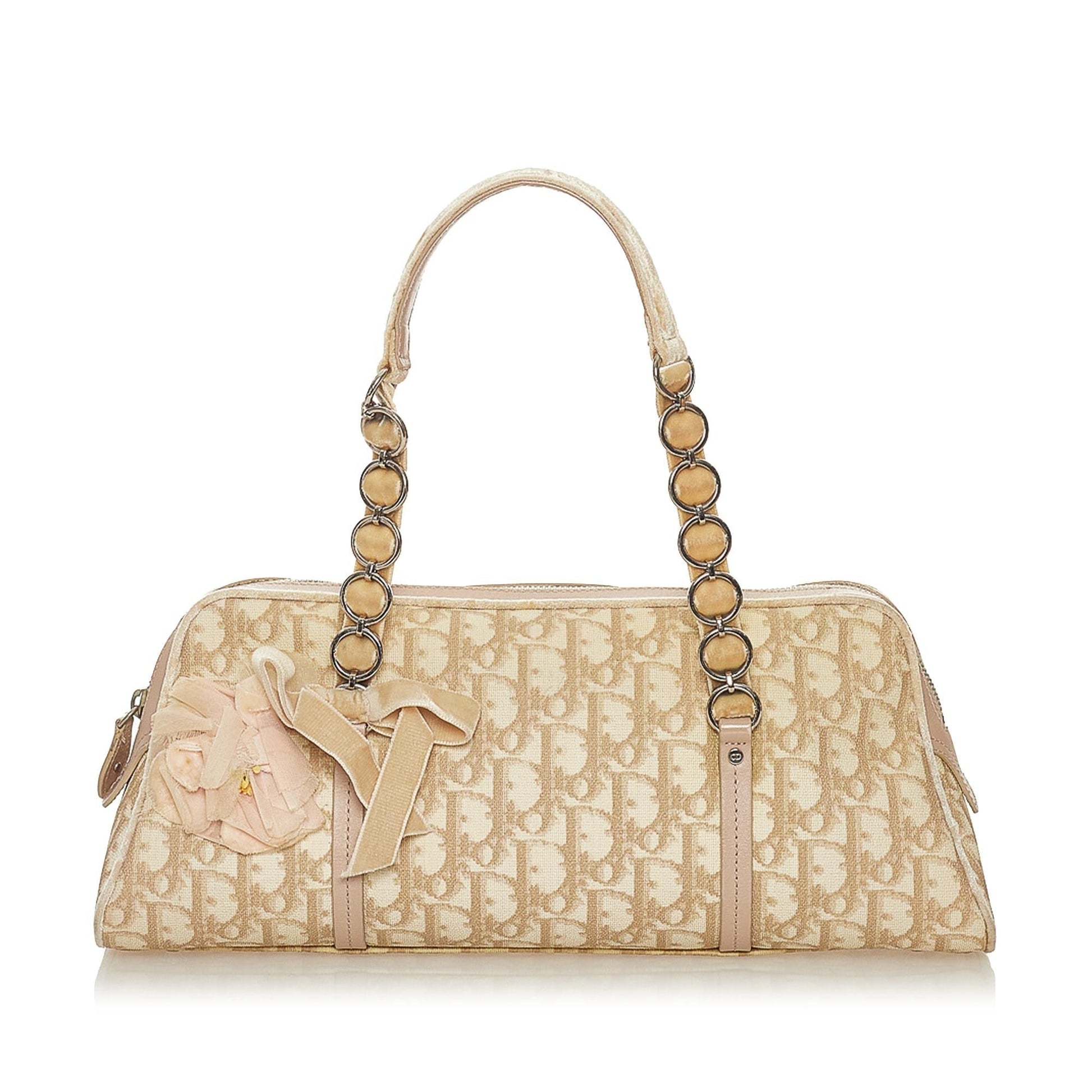 Dior Oblique Romantique Handbag Shg Canvas Satchel Bag