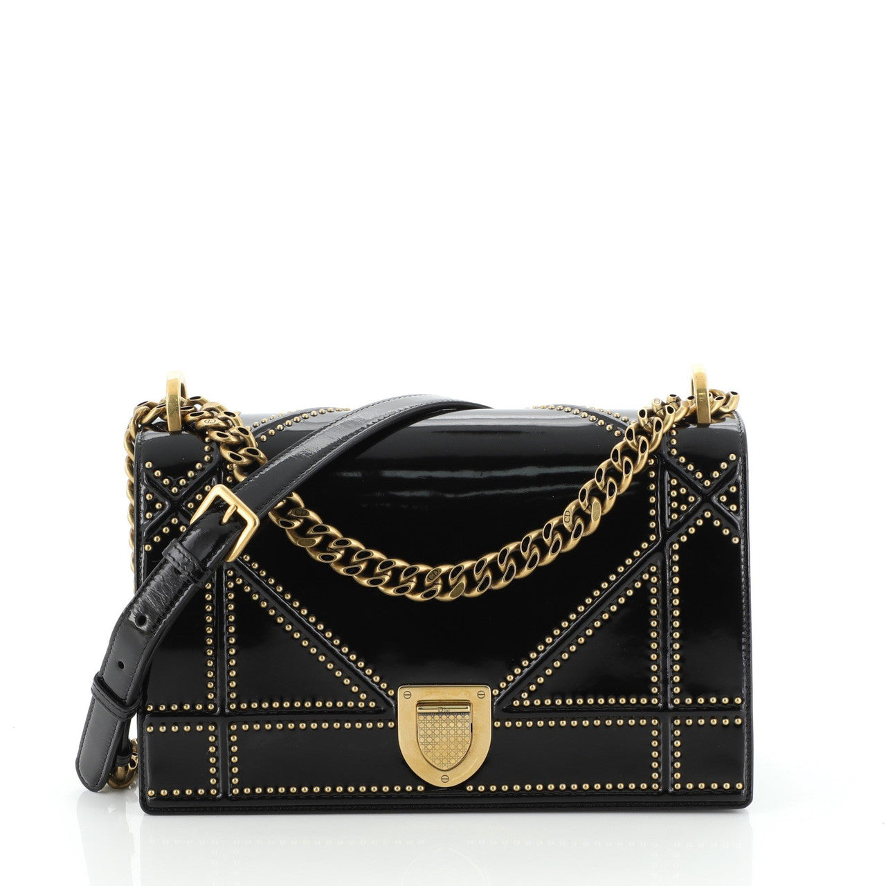 Dior ama Studded Bag Medium Flap Travel Bag