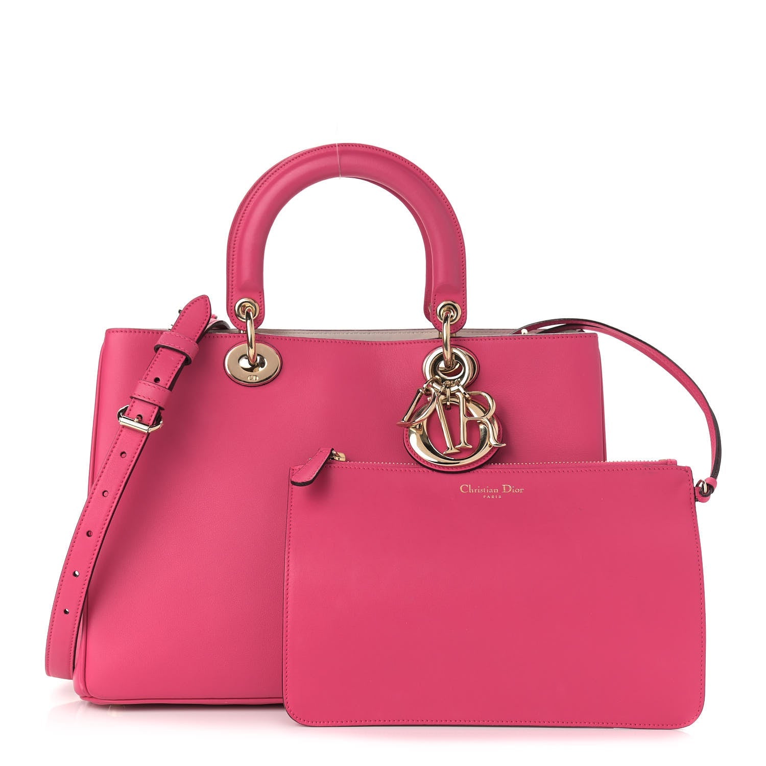 Dior Smooth Calfskin issimo Tote Fuchsia Handbag Large Tote Bag