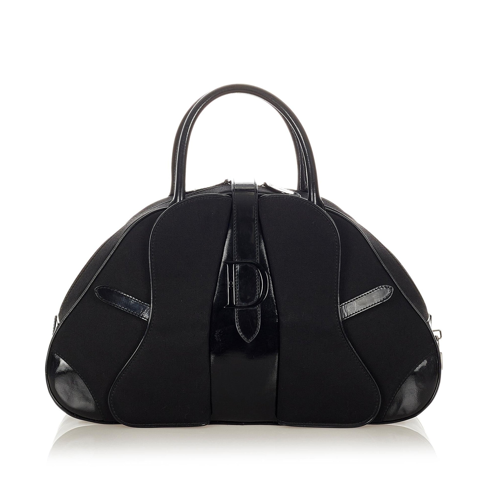 Dior Chanel Double Saddle Dome Bag Shg Nylon Shoulder Bag