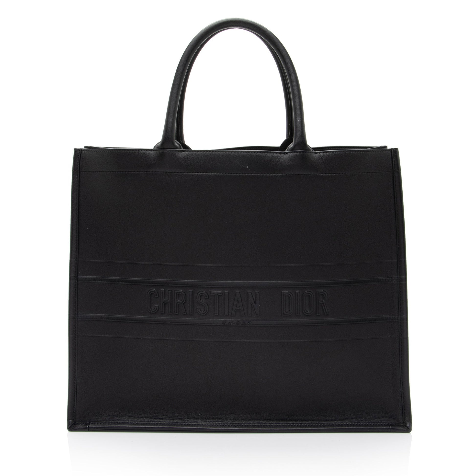 Dior Calfskin Book Tote Shf 1Gnic2 Large Embossed Tote Bag