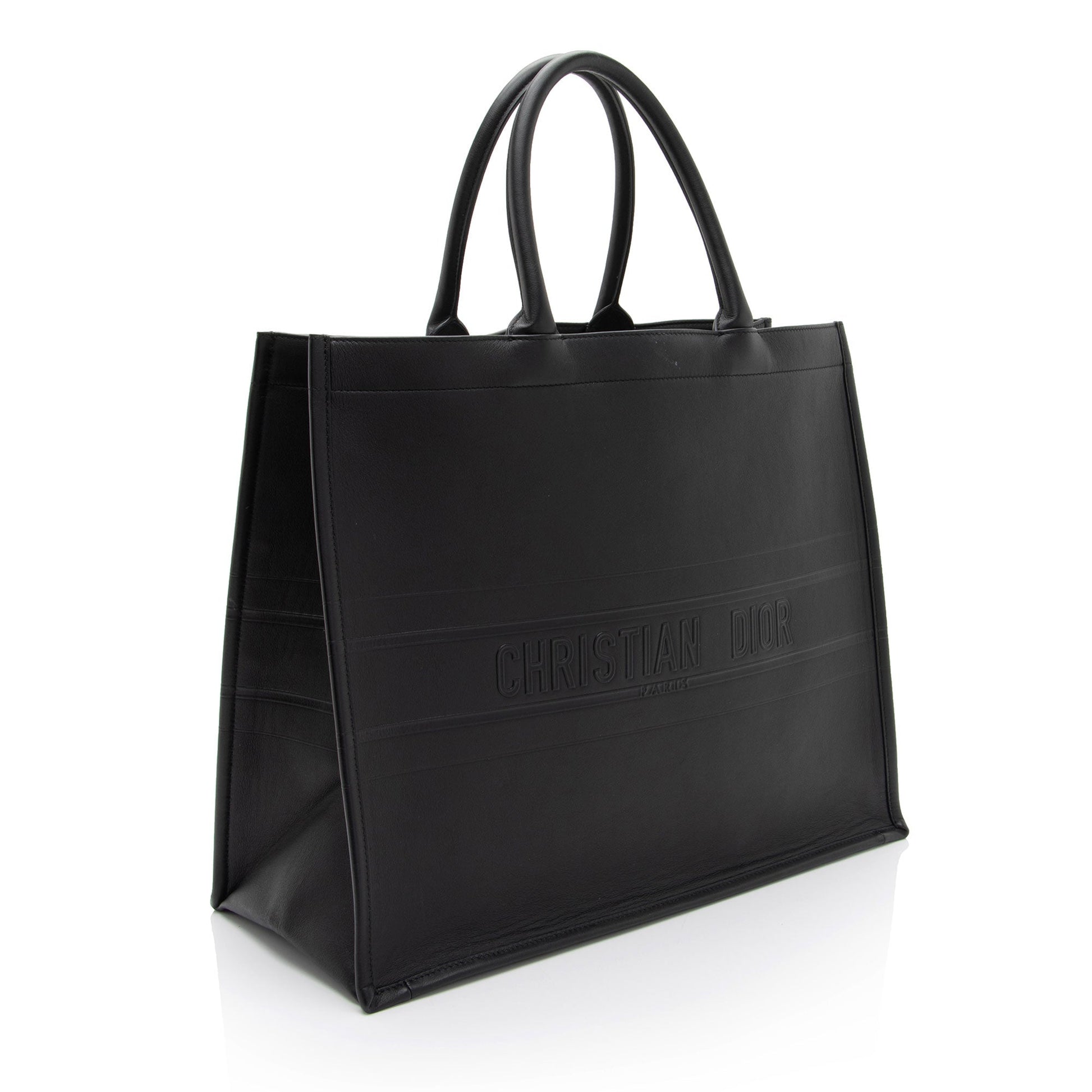 Dior Calfskin Book Tote Shf 1Gnic2 Large Embossed Tote Bag