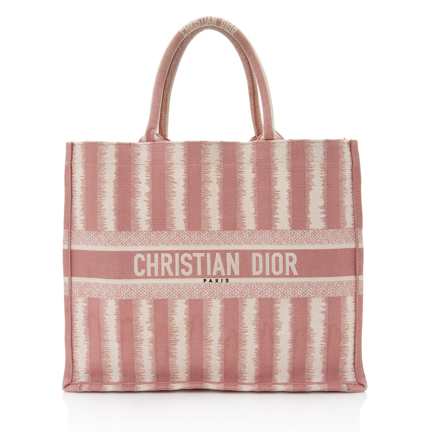 Dior Striped Book Tote Shf Embroidered Tote Bag