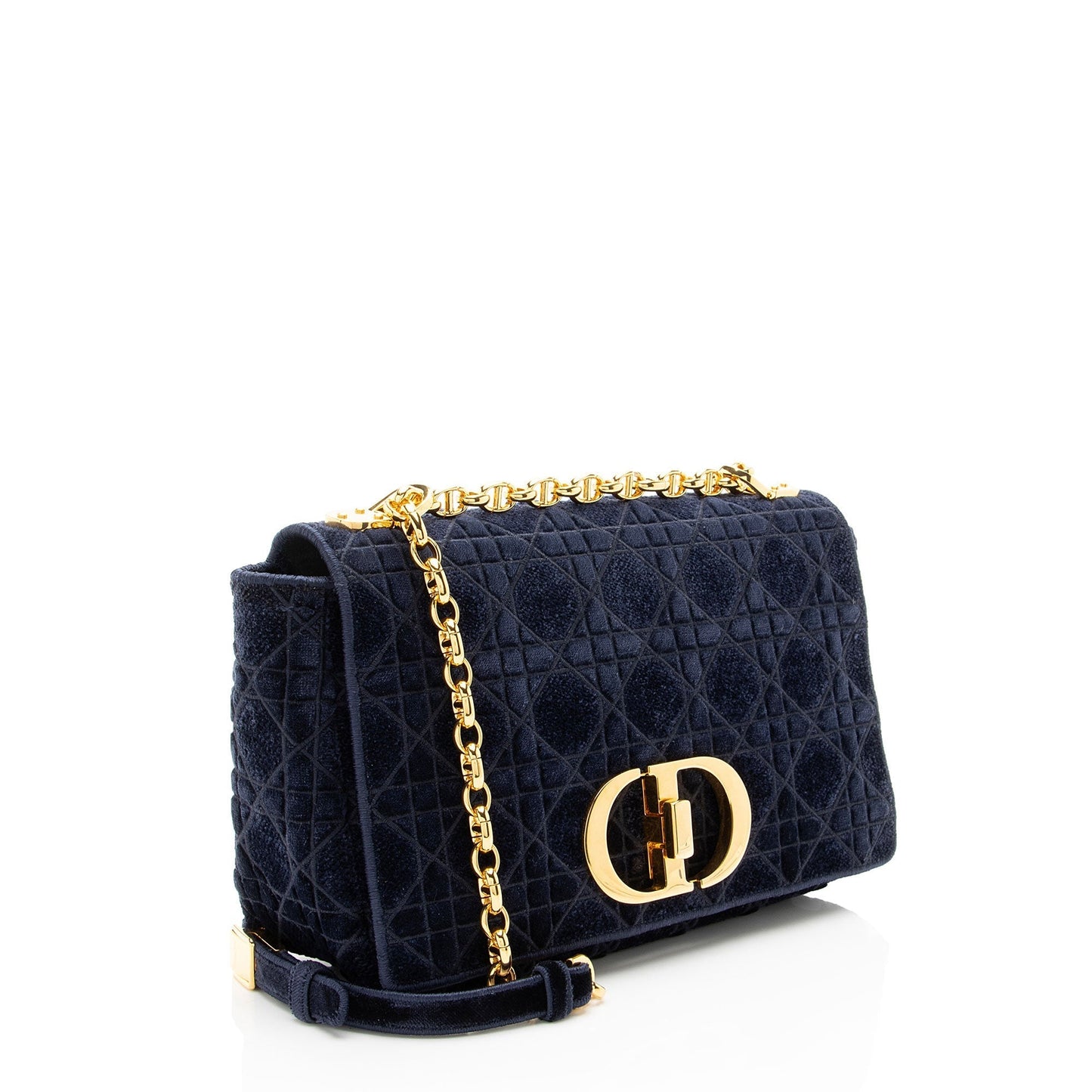 Dior Velvet Cannage Caro Shoulder Bag Medium